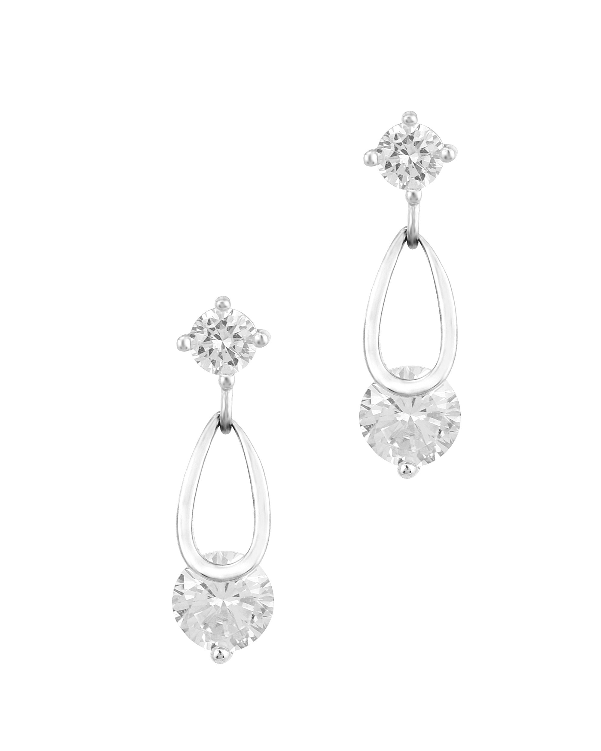 Boucles d'oreilles VENIZI pendantes en argent avec solitaire