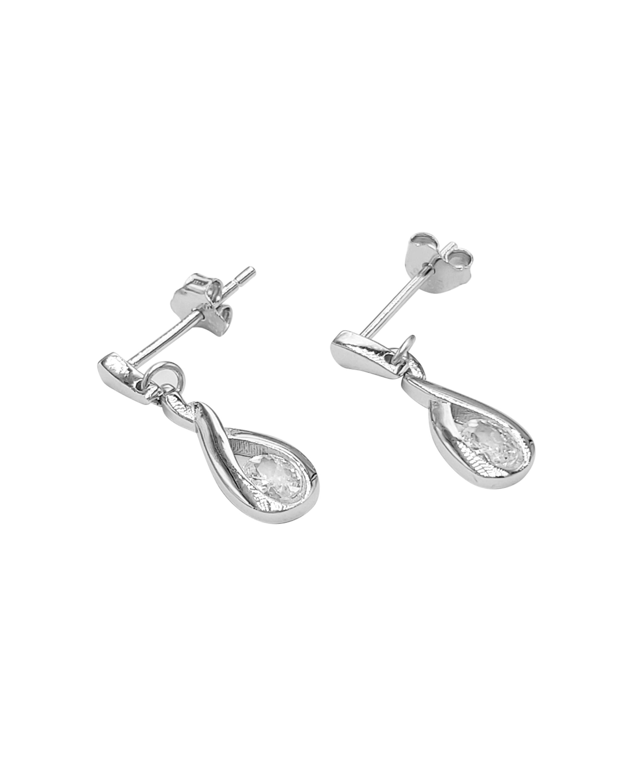 BOUCLES D'OREILLES EN ARGENT GOUTTE PENDANTE