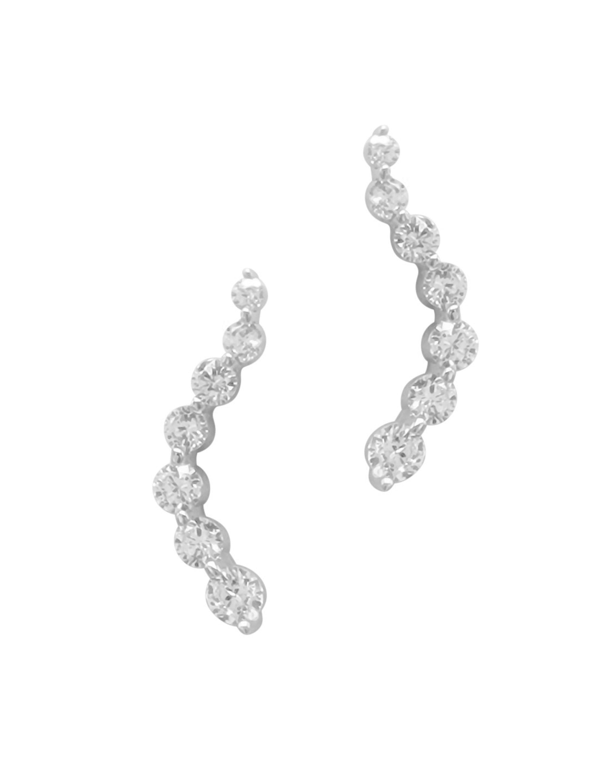 BOUCLES D'OREILLES EN ARGENT LIGNE ONDULEE AVEC PIERRES