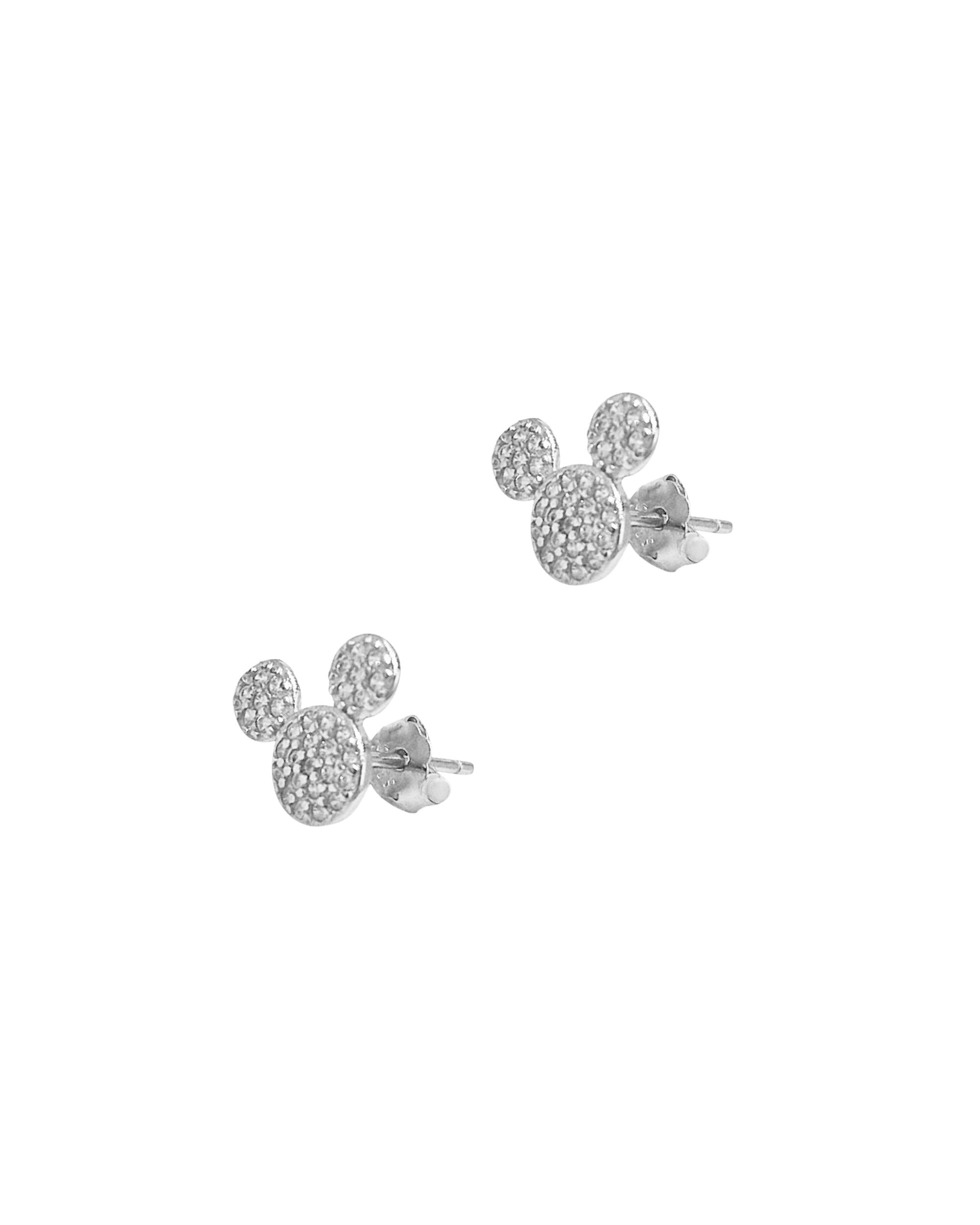 BOUCLES D'OREILLES EN ARGENT MICKEY MOUSE AVEC PIERRES