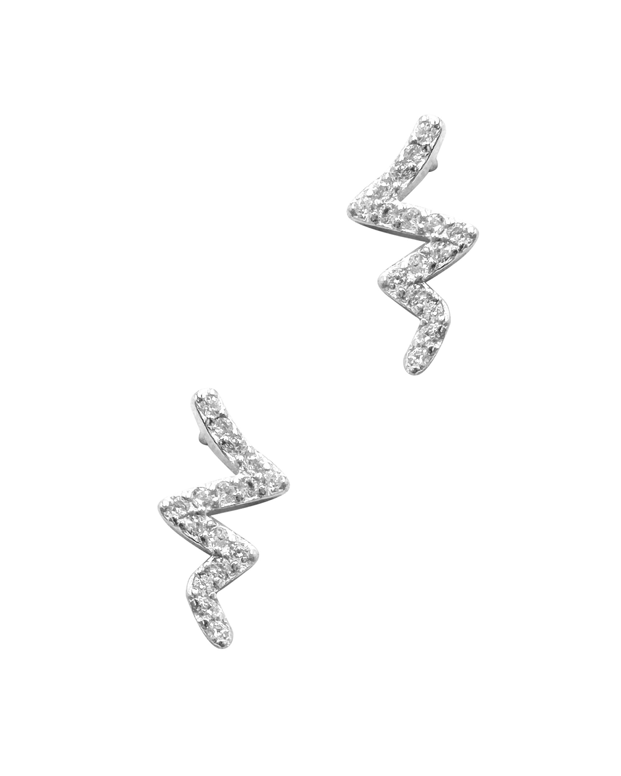 Petites boucles d'oreilles en argent massif motif serpent avec pierres