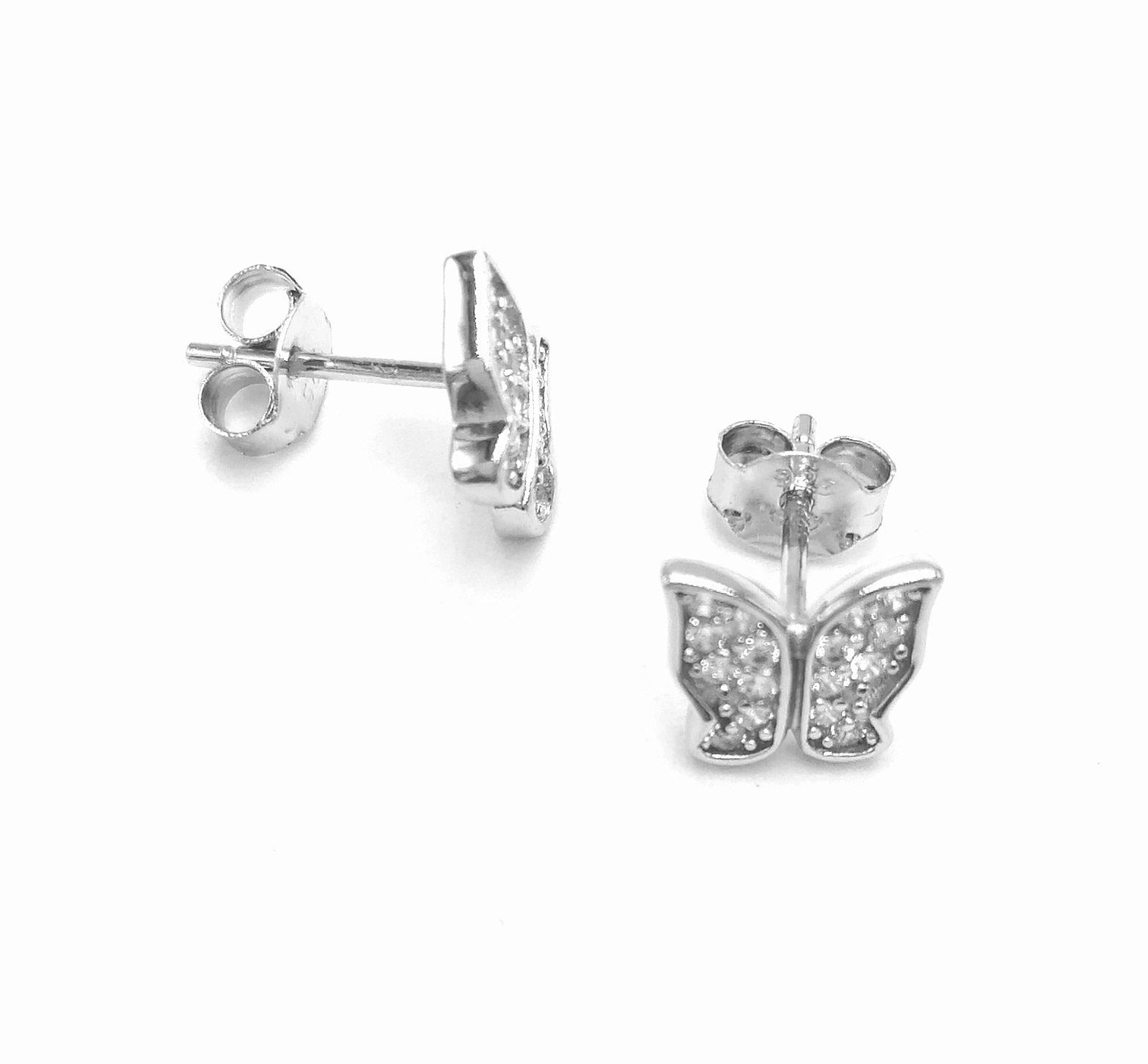 BOUCLES D'OREILLES EN ARGENT PAPILLONS AVEC PIERRES