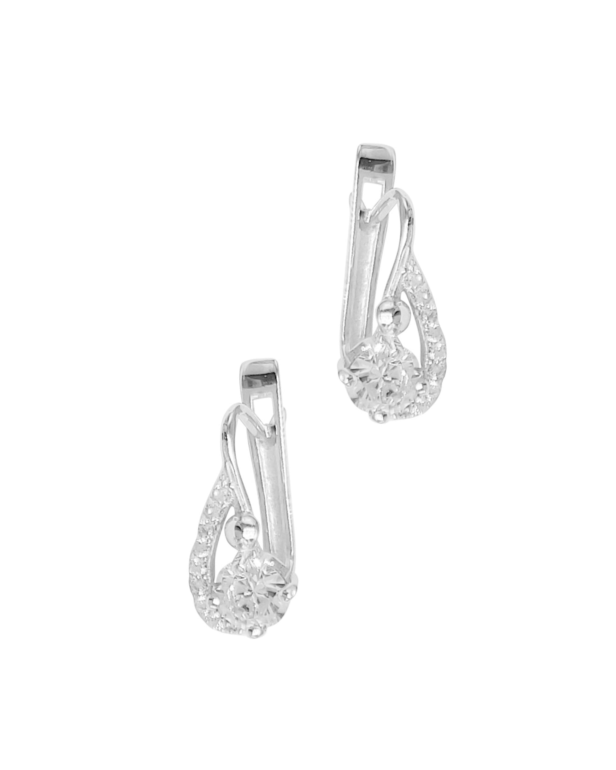 BOUCLES D'OREILLES EN ARGENT SERTIE DE PIERRES