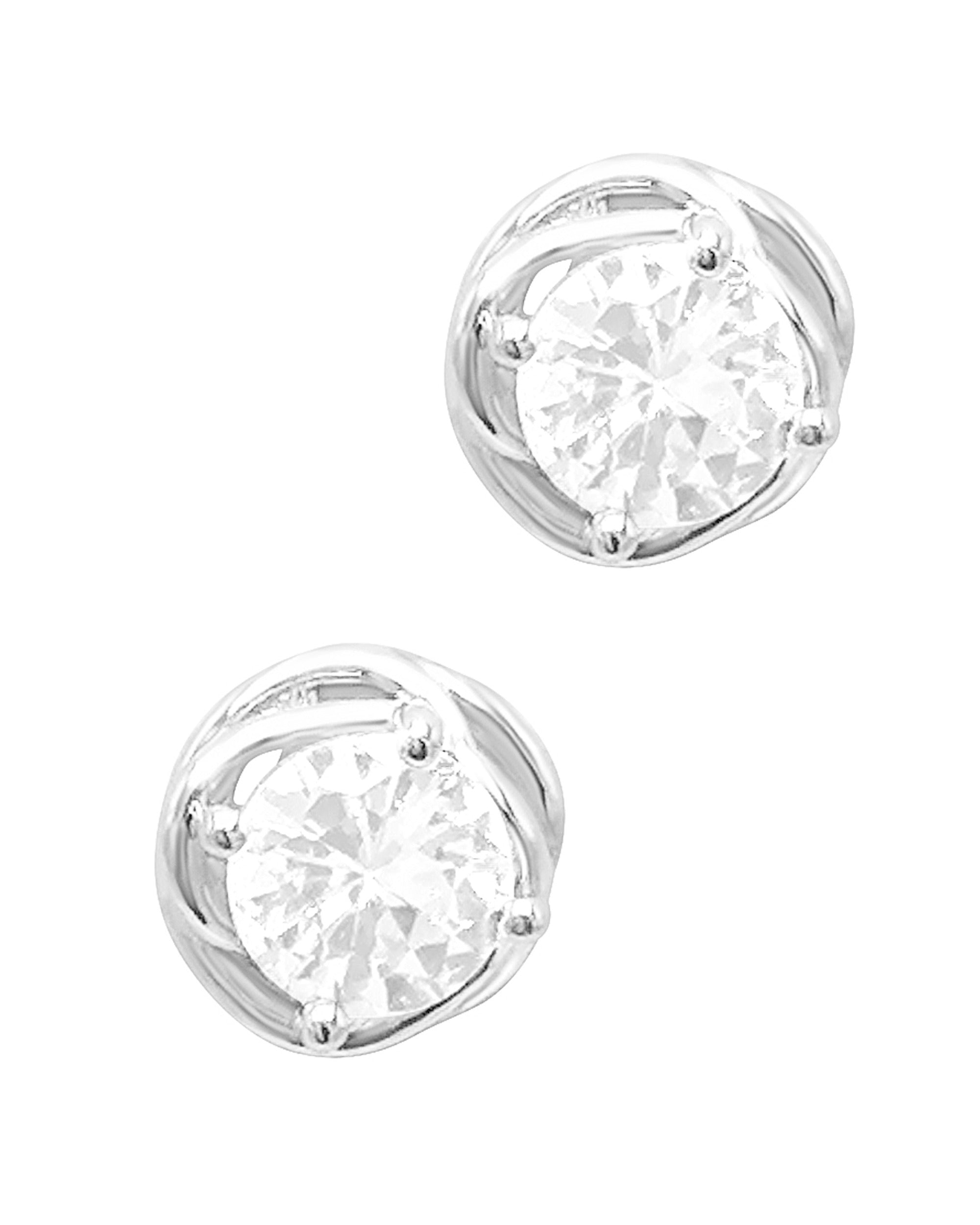 BOUCLES D'OREILLES EN ARGENT SOLITAIRE ET FIL TORSADE