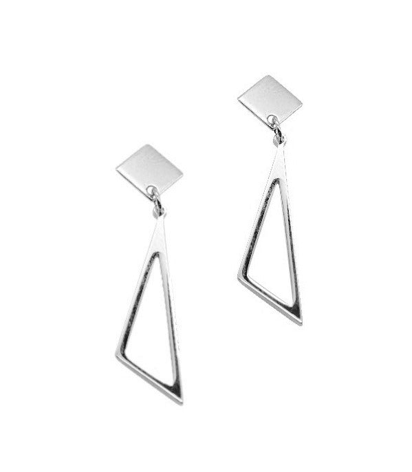 Boucles d'oreilles pendantes en argent massif rhodié