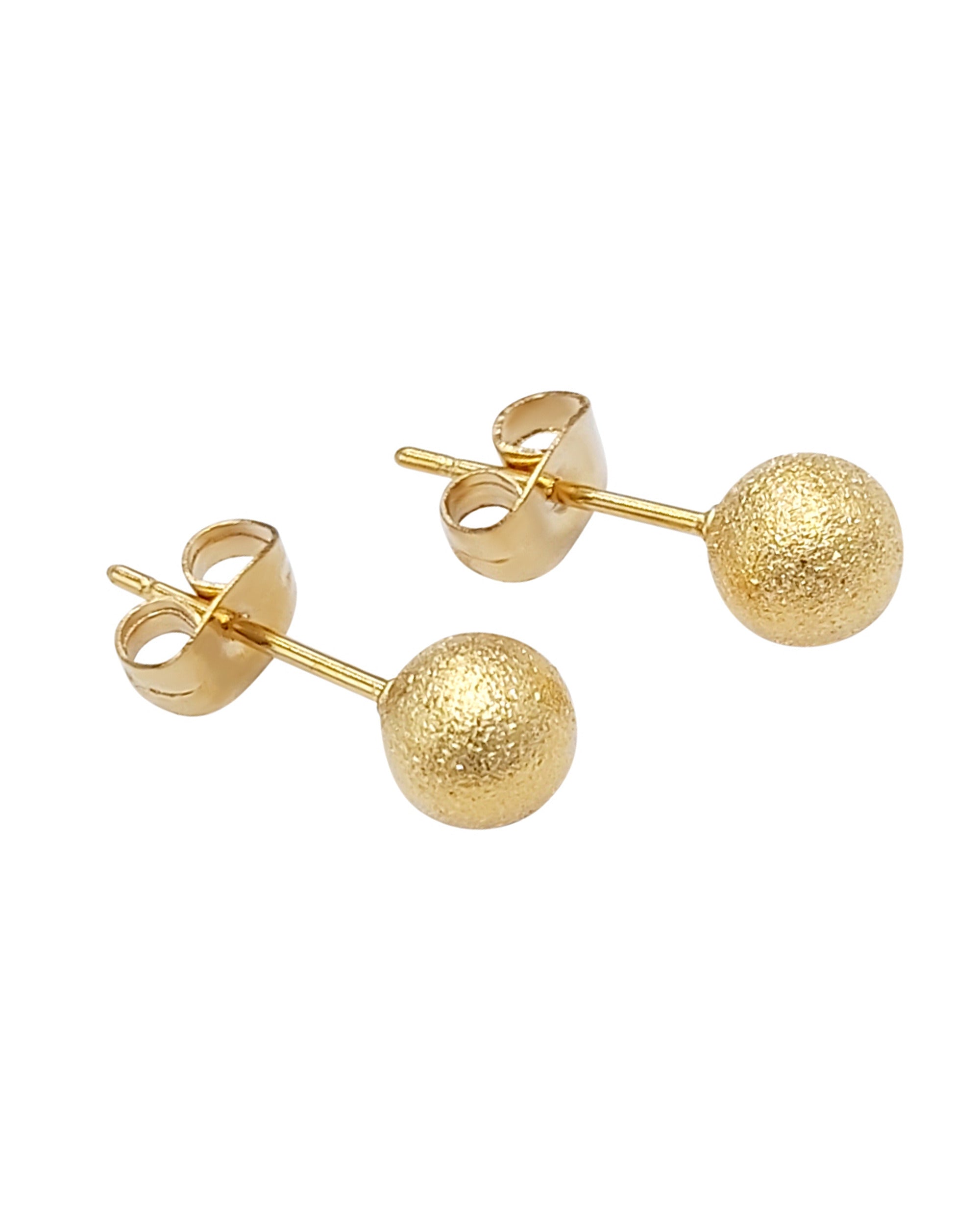 BOUCLES D'OREILLES EN PLAQUE OR BILLES MARTELEES