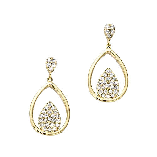 BOUCLES D'OREILLES EN PLAQUE OR GOUTTE