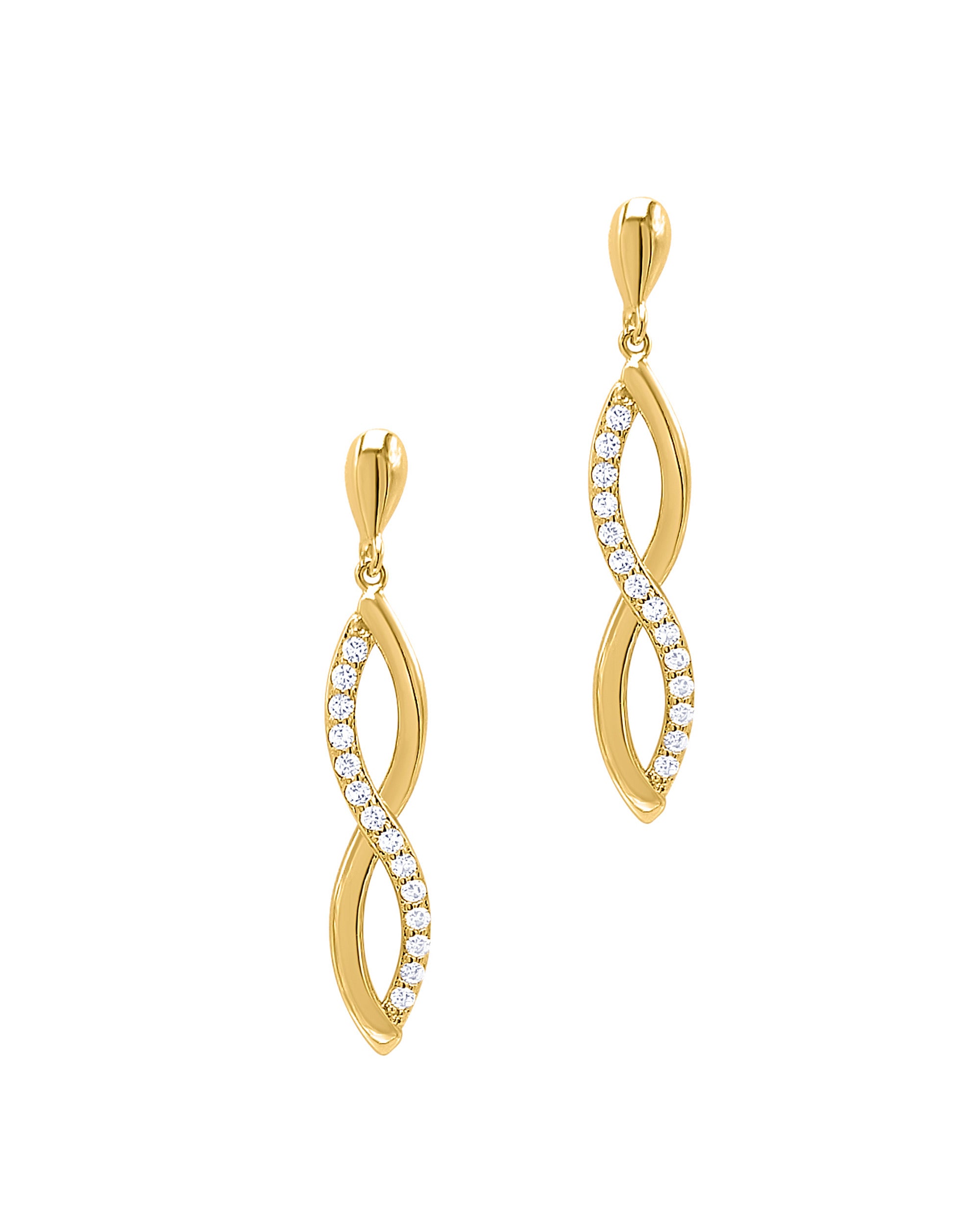 BOUCLES D'OREILLES EN PLAQUE OR INFINI PENDANT