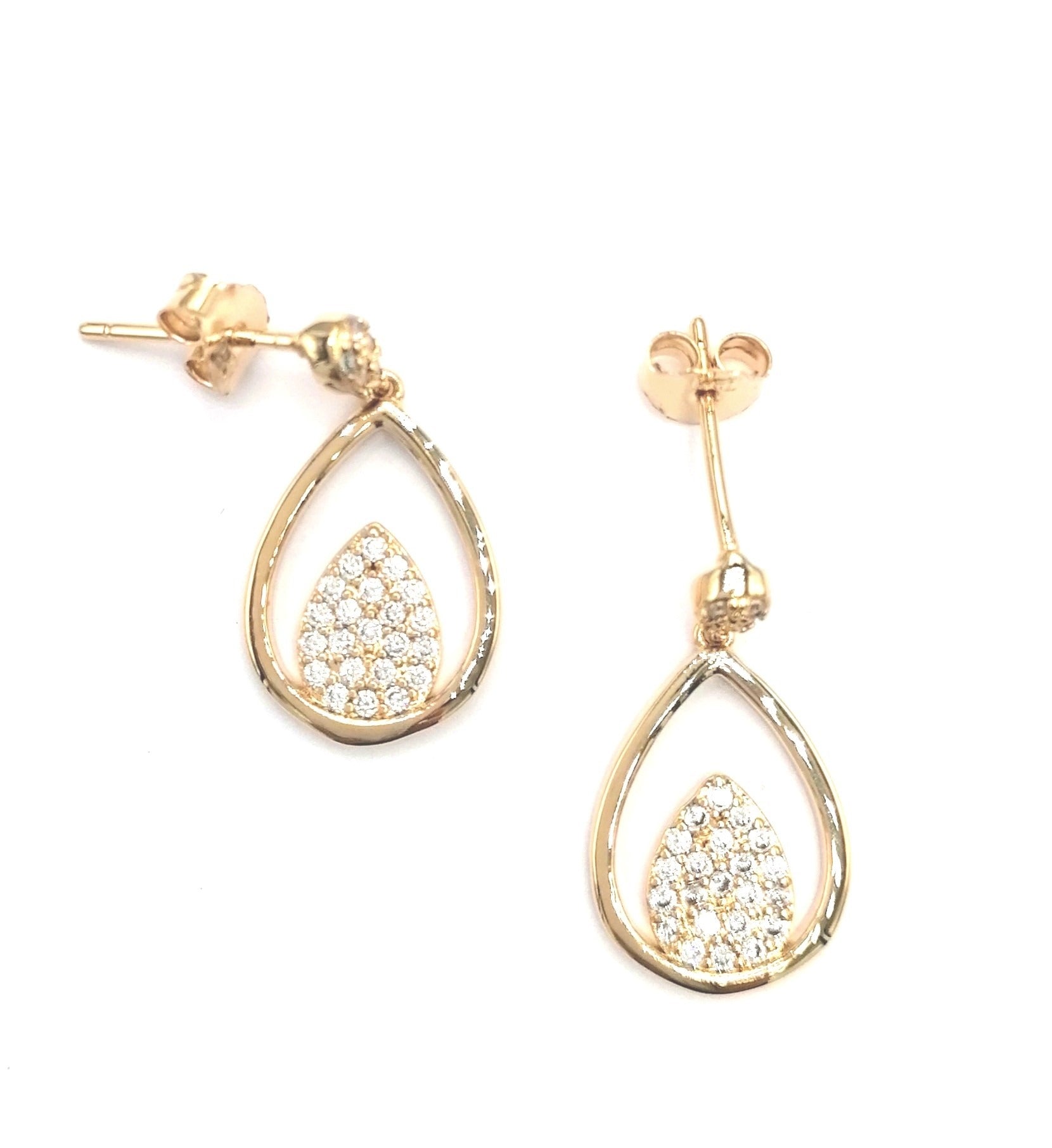 BOUCLES D'OREILLES EN PLAQUE OR GOUTTE