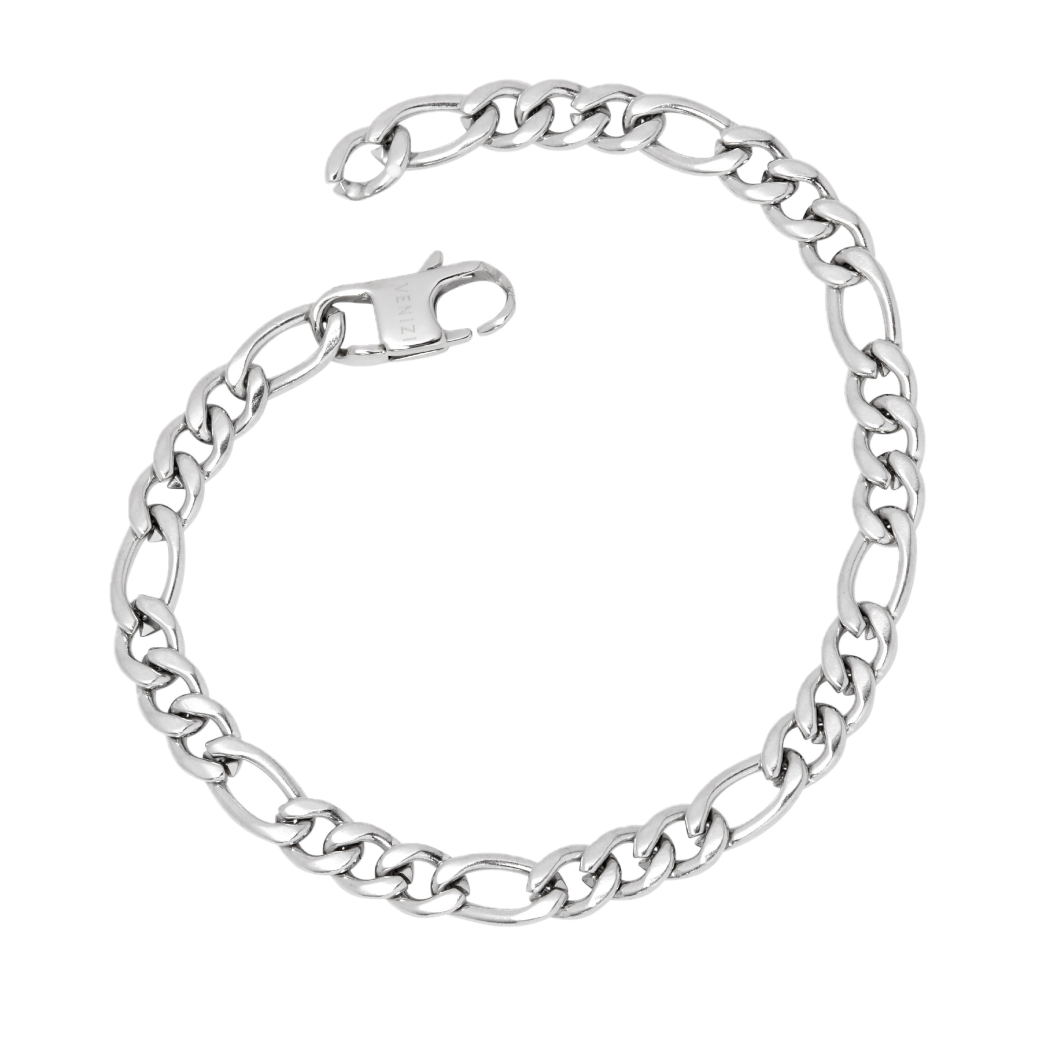 Bracelet en acier pour homme maille figaro