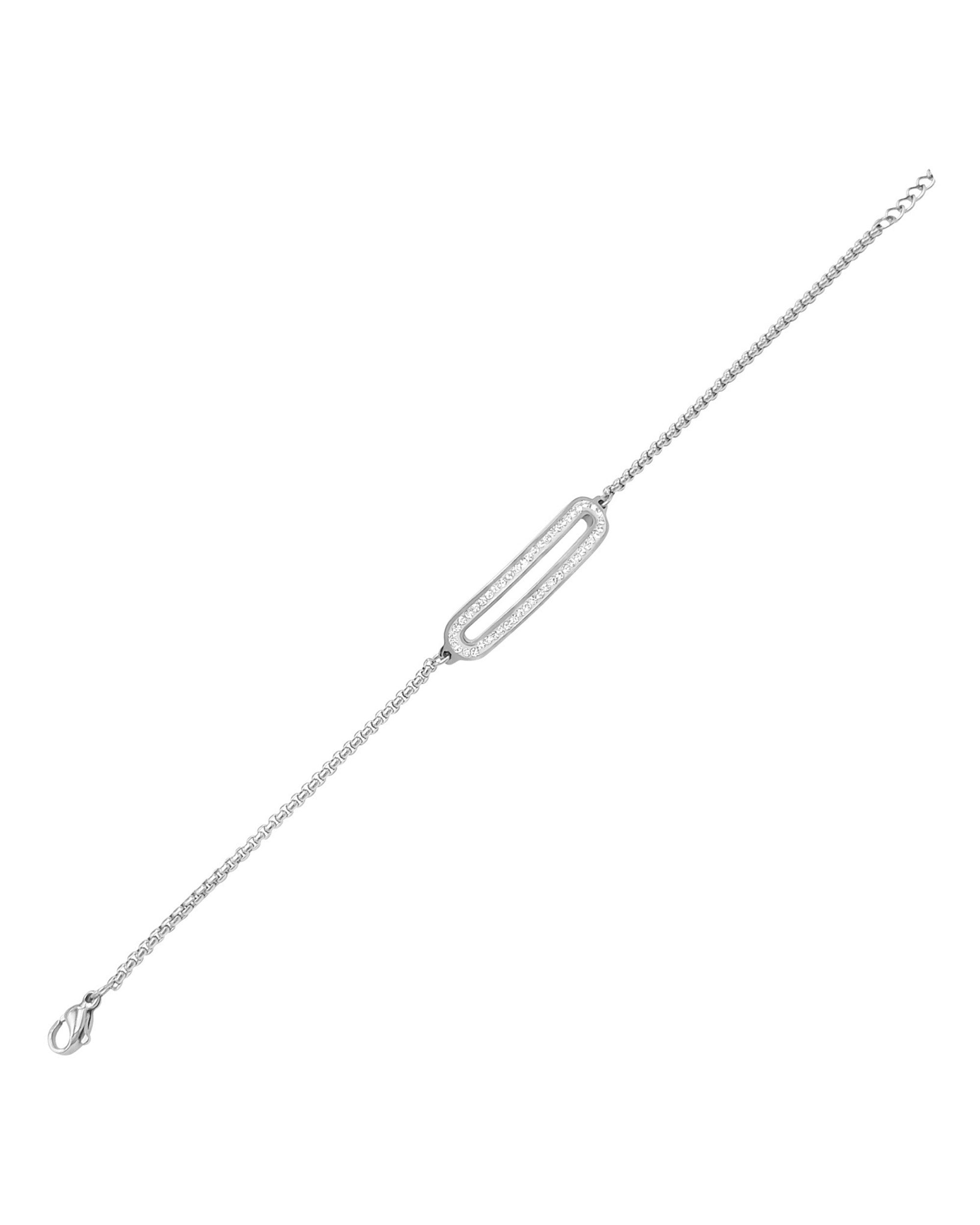 BRACELET EN ACIER RECTANGLE STRASS