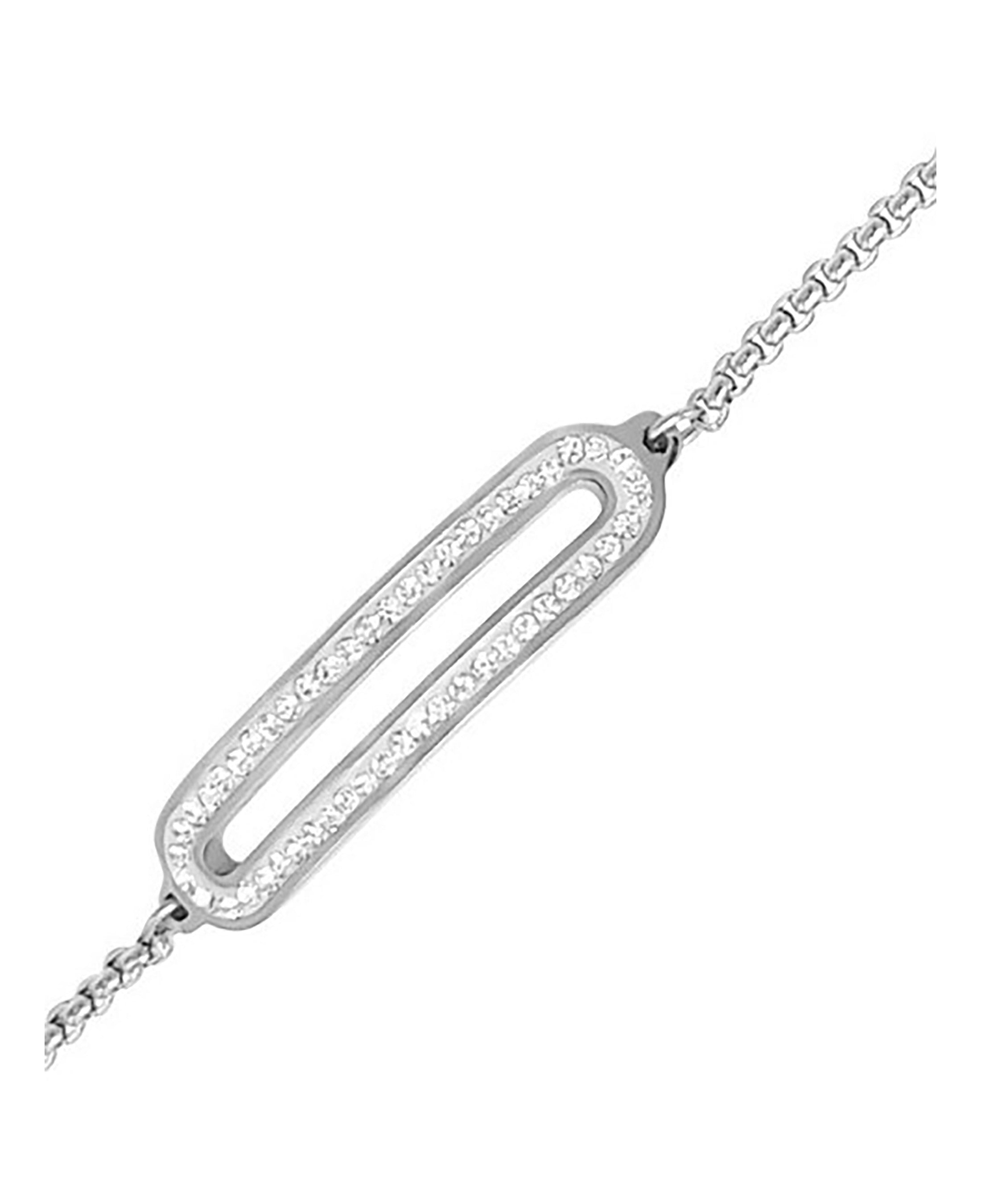 BRACELET EN ACIER RECTANGLE STRASS