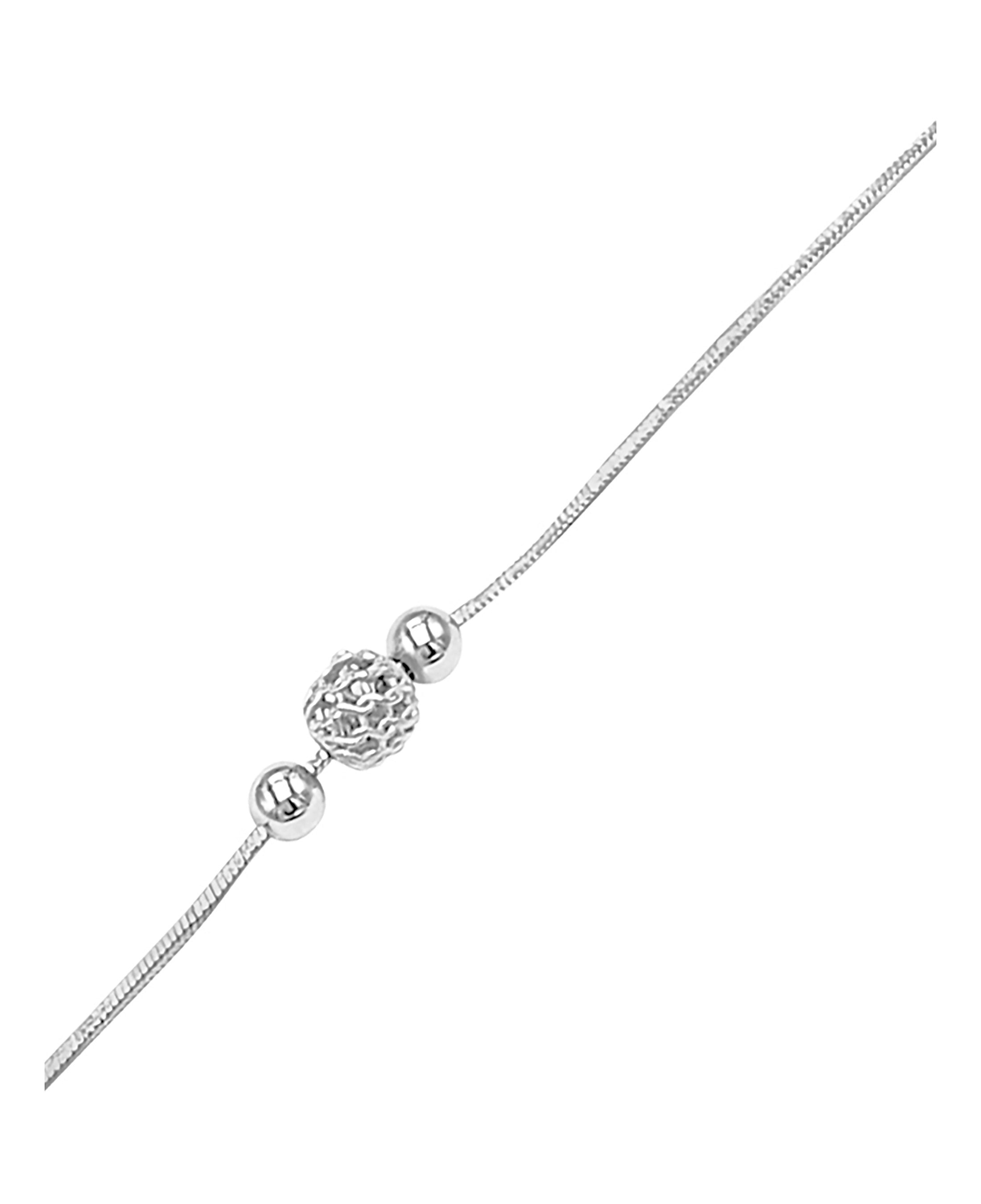 VENIZI | Bracelet en argent massif avec billes et boule filigrane