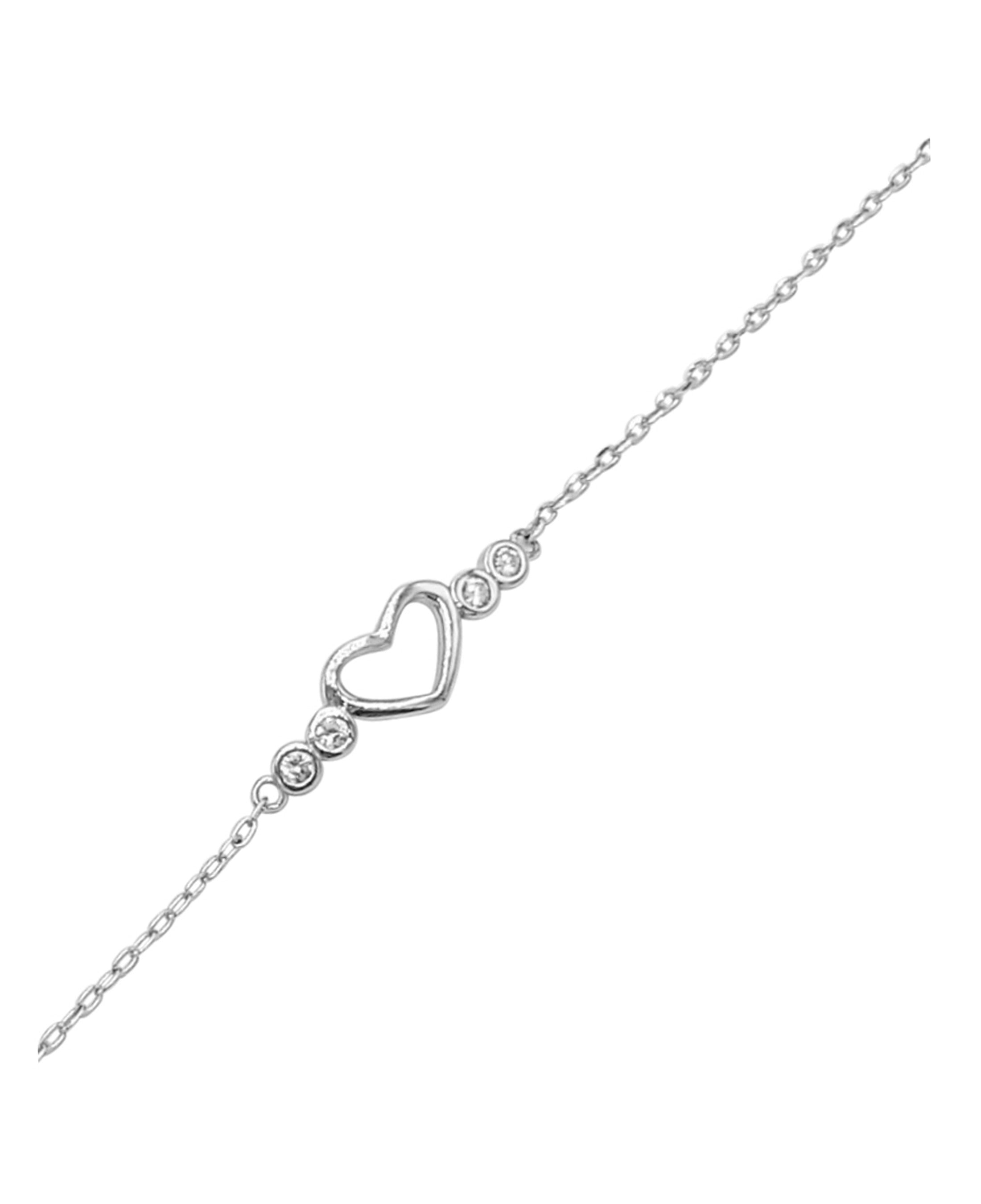 VENIZI | Bracelet en argent avec coeur et pierres