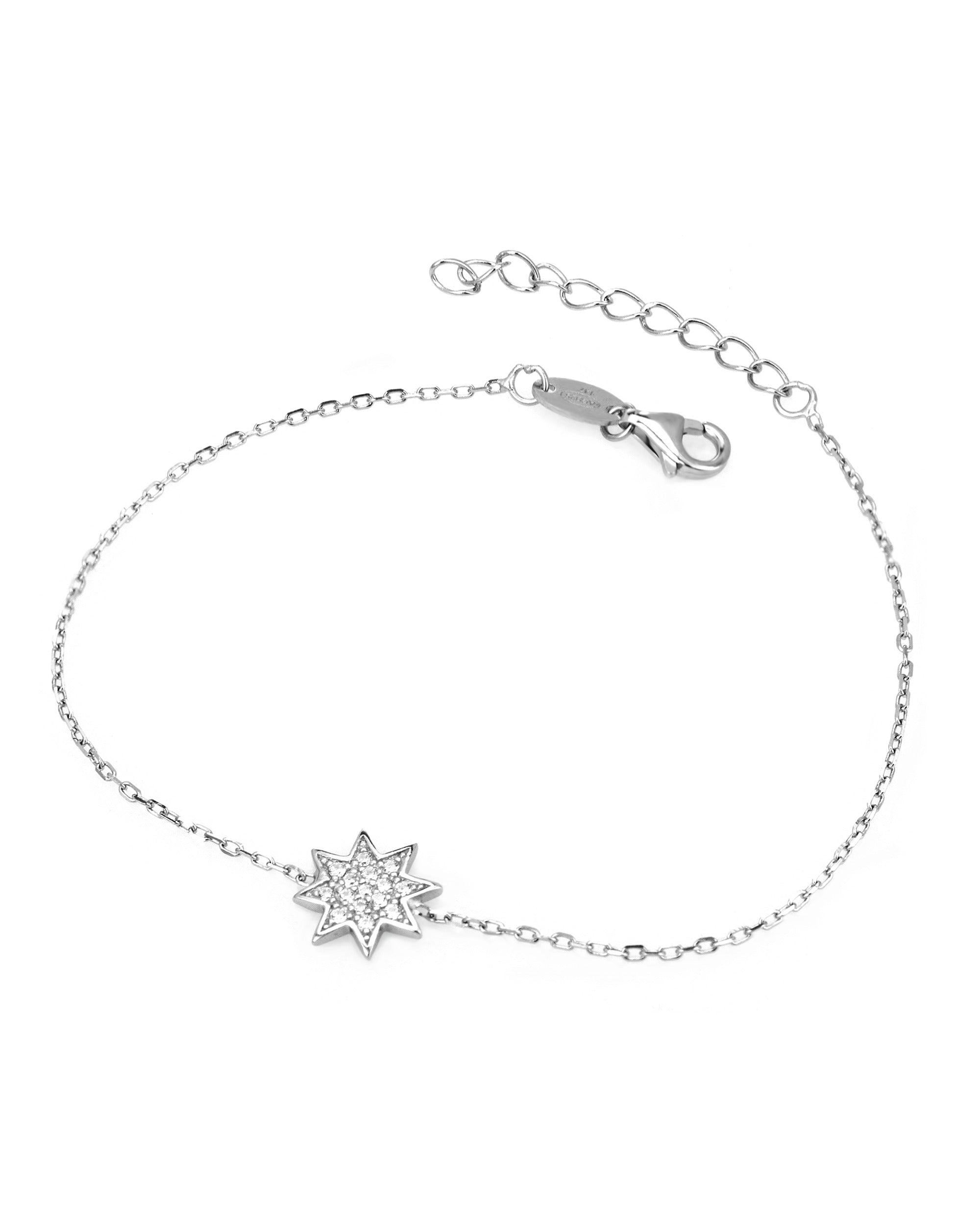 Bracelet argent motif étoile serti de pierres