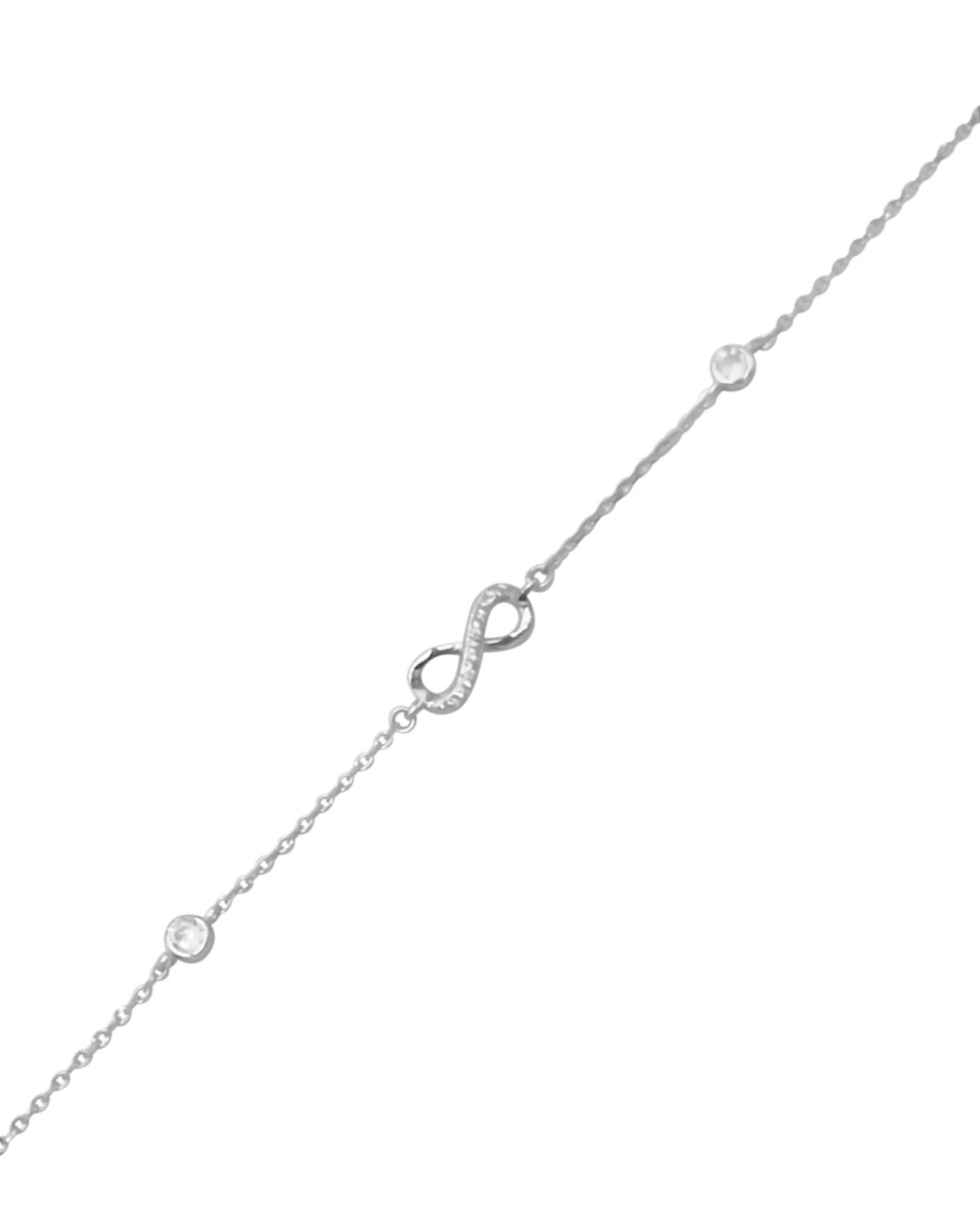 Bracelet en argent avec symbole infini et strass