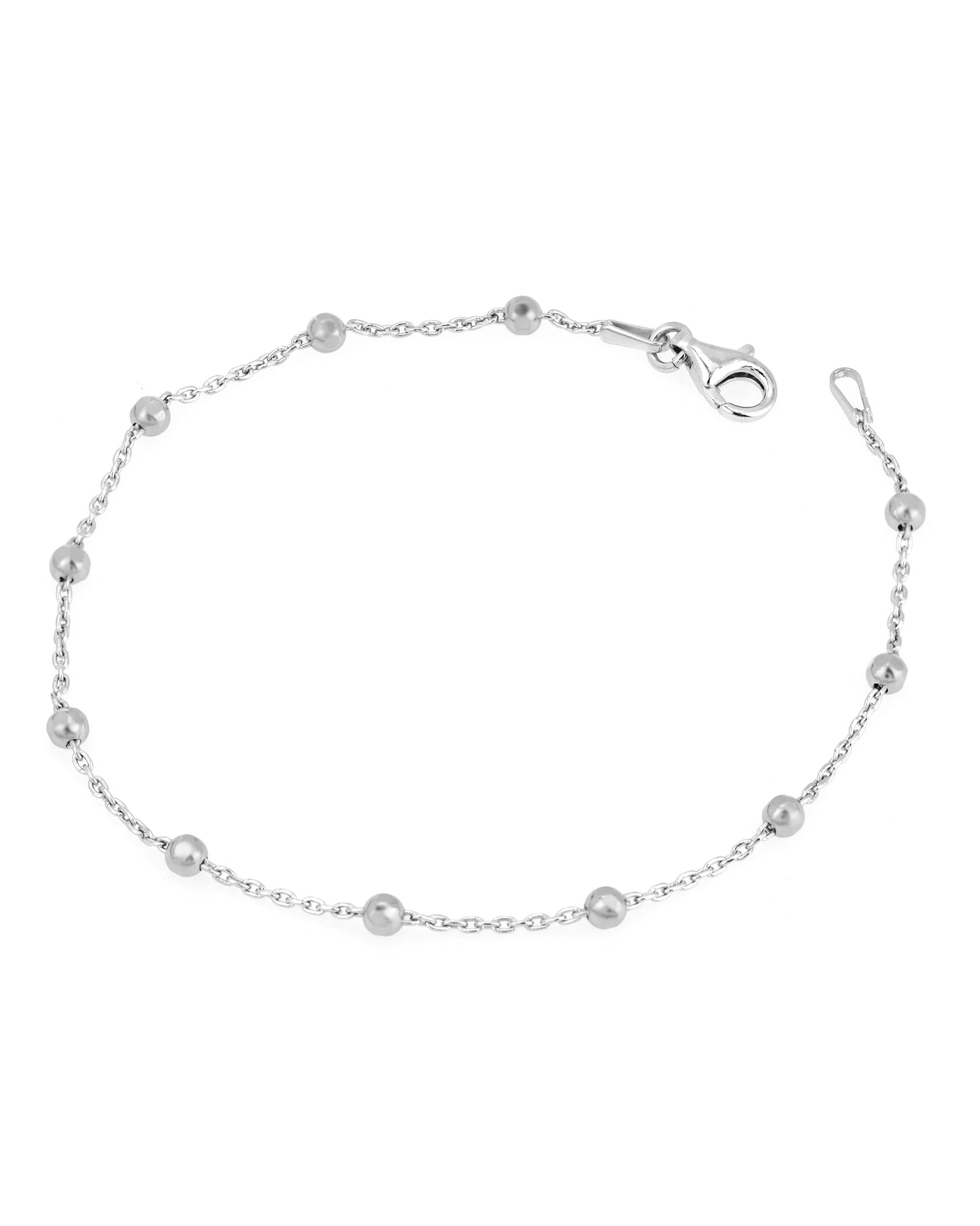 Bracelet en argent rhodié avec petites billes