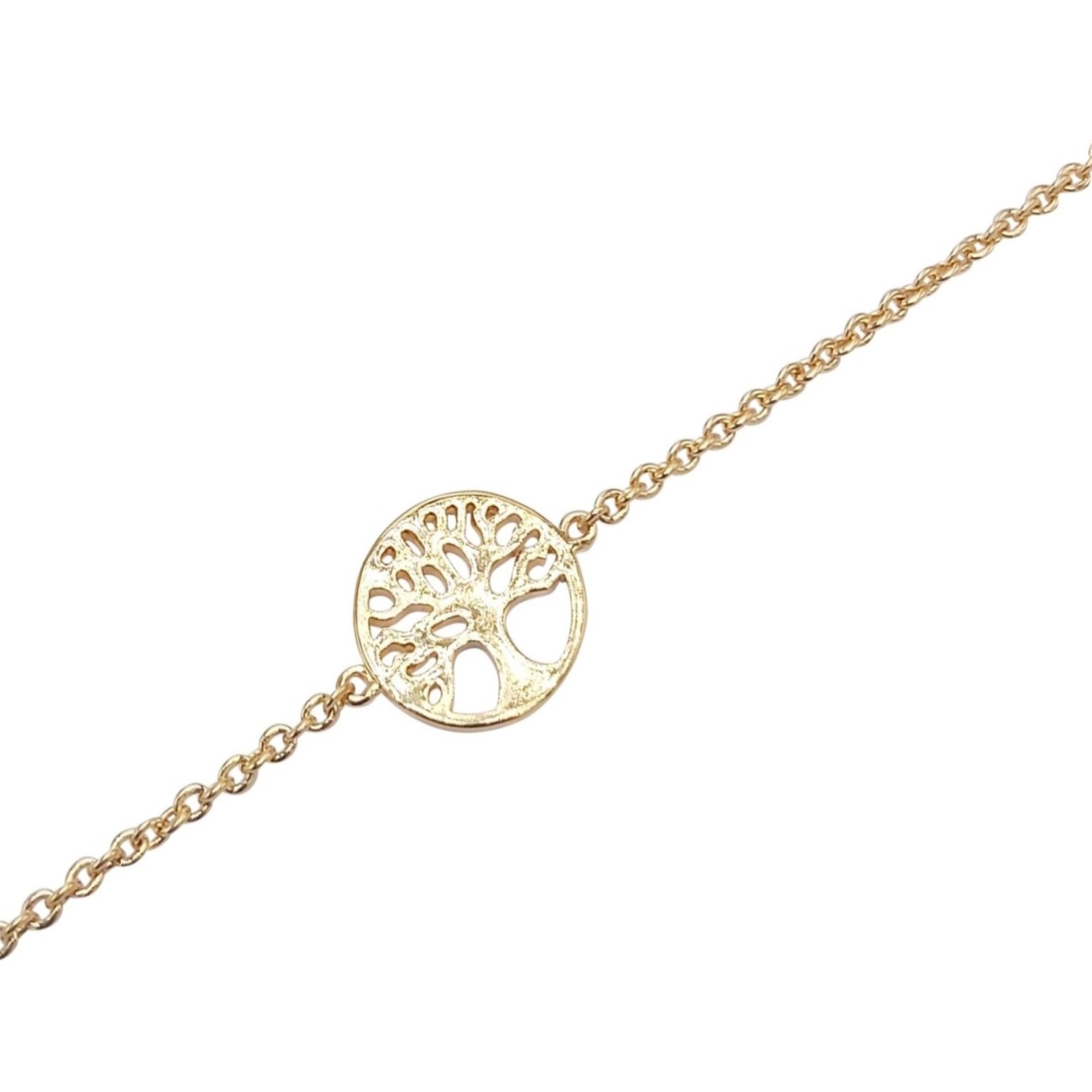 BRACELET EN PLAQUE OR ARBRE DE VIE