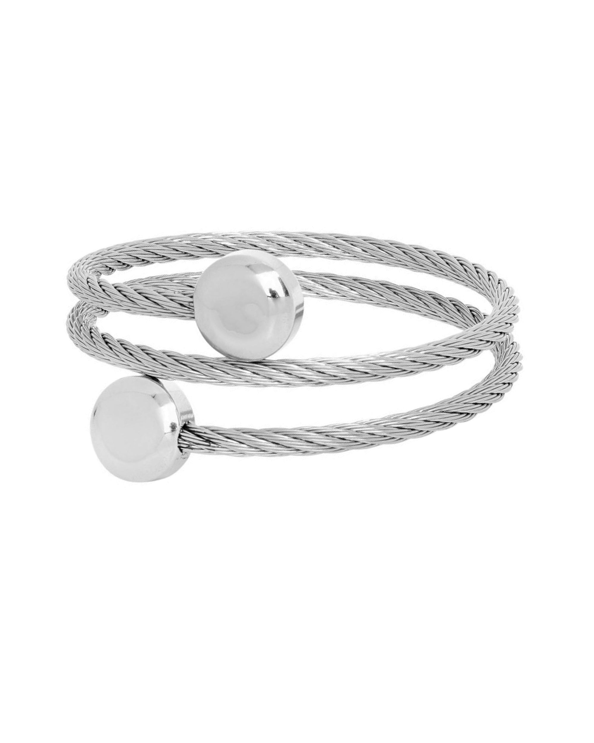 BRACELET RIGIDE EN ACIER CABLE ET ROND