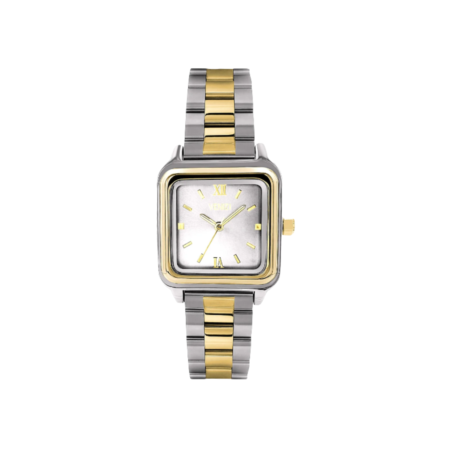 Montre Venizi bicolore avec cadran carré argenté