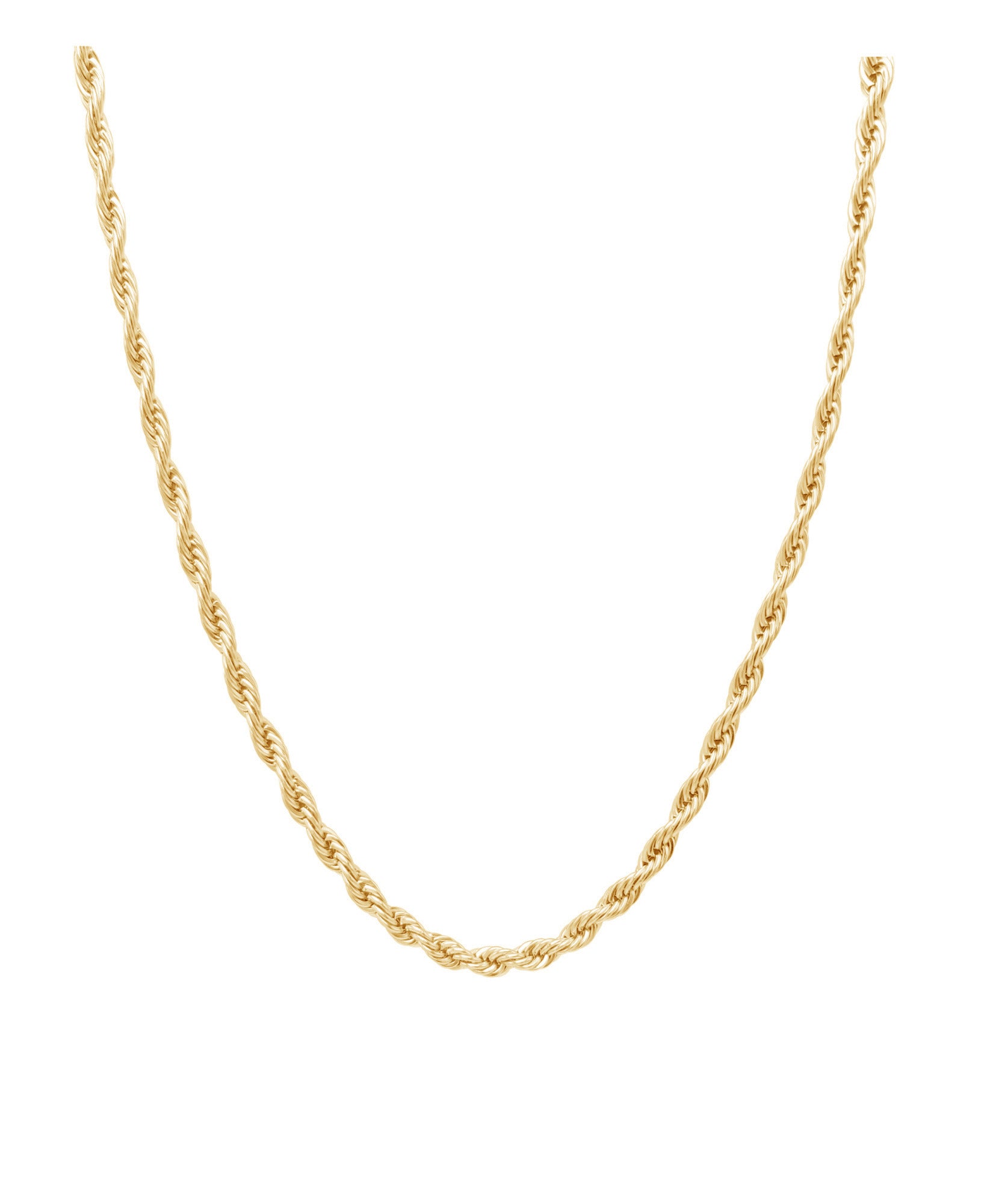 CHAINE EN ACIER DORE MAILLE CORDE 2 MM