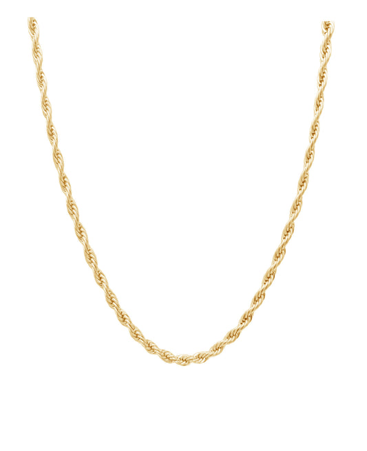 Gold plated steel chain, 2mm rope mesh