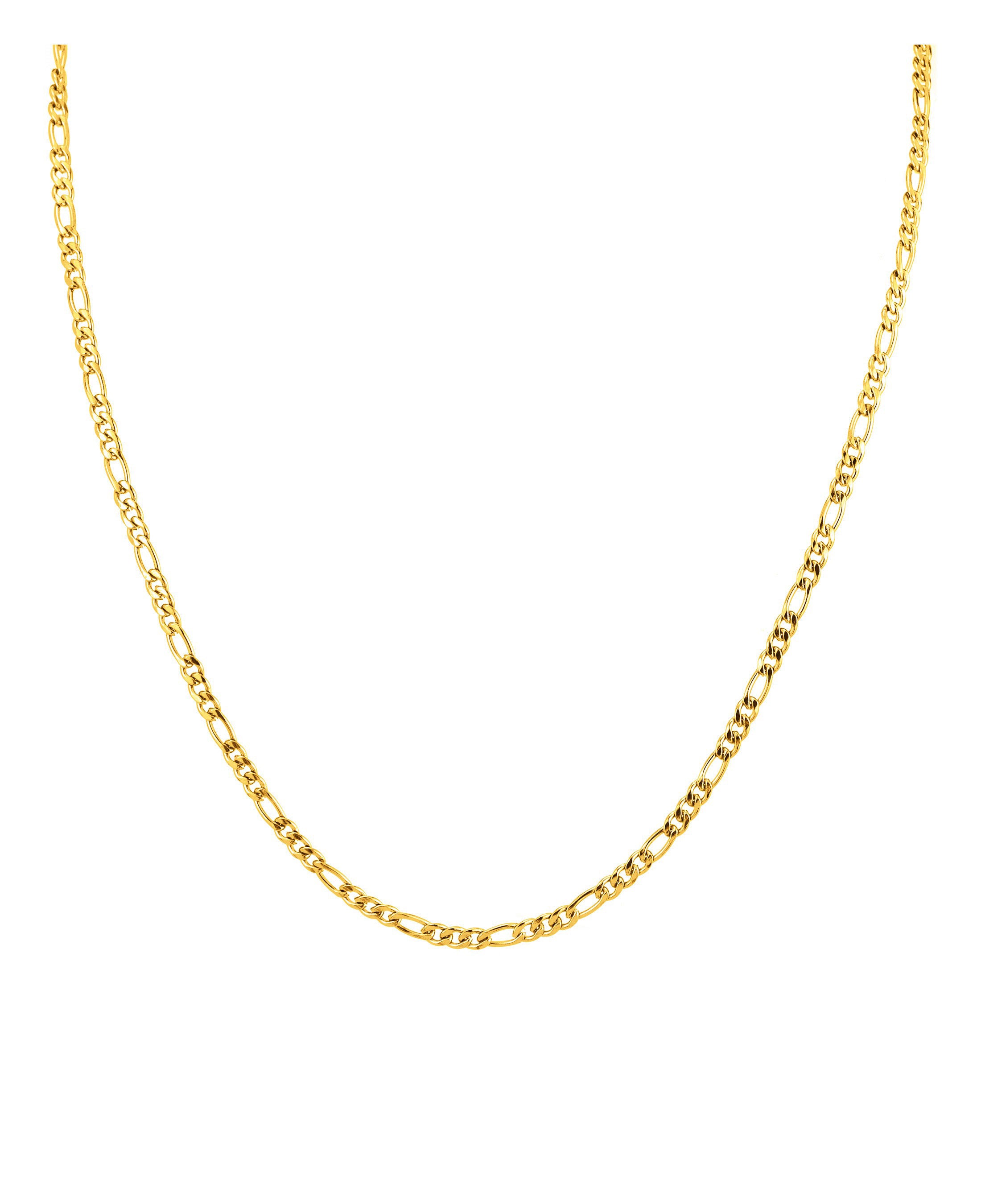Chaîne 50 cm en acier doré maille figaro 3 mm