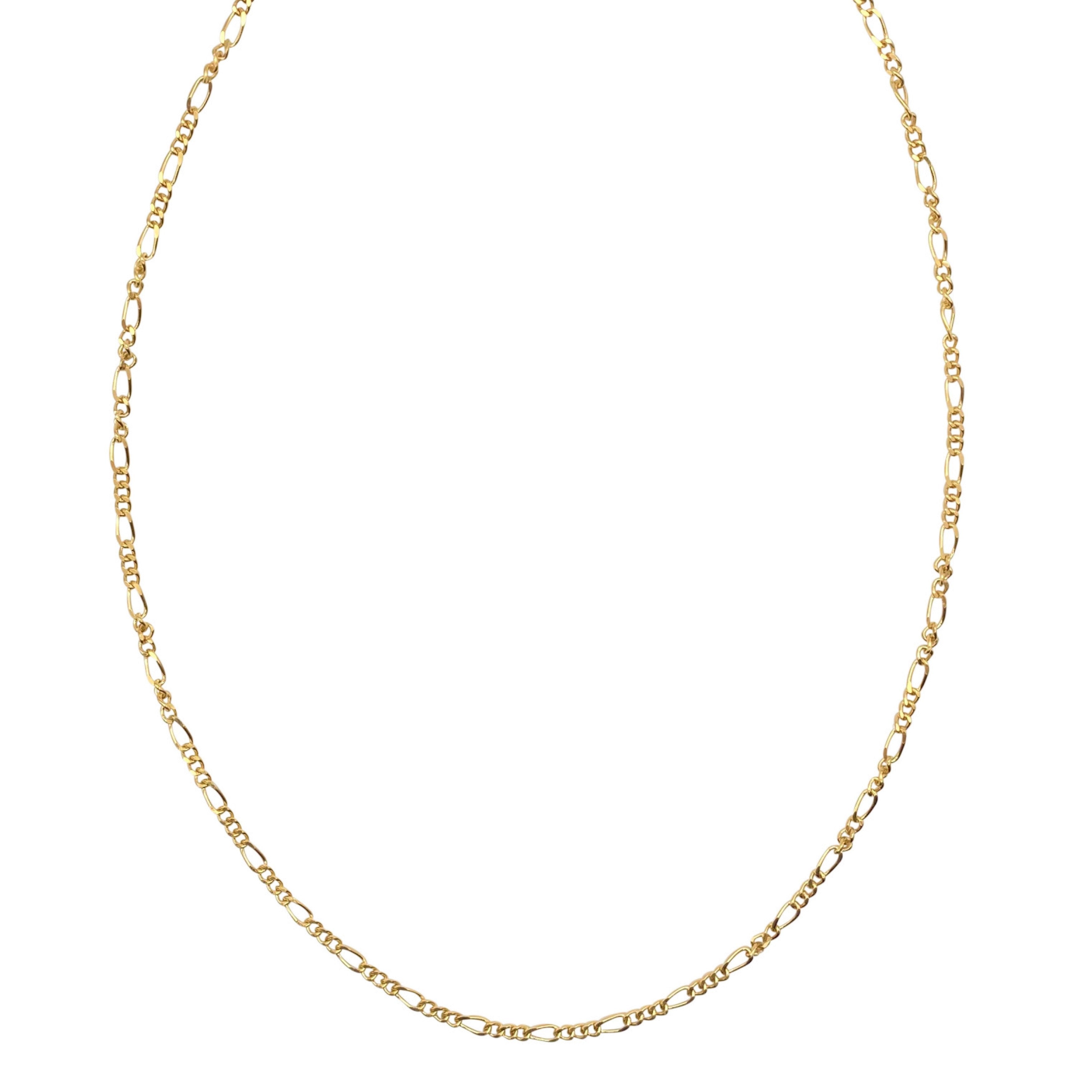 CHAINE EN PLAQUE OR MAILLE FIGARO 3,5 MM