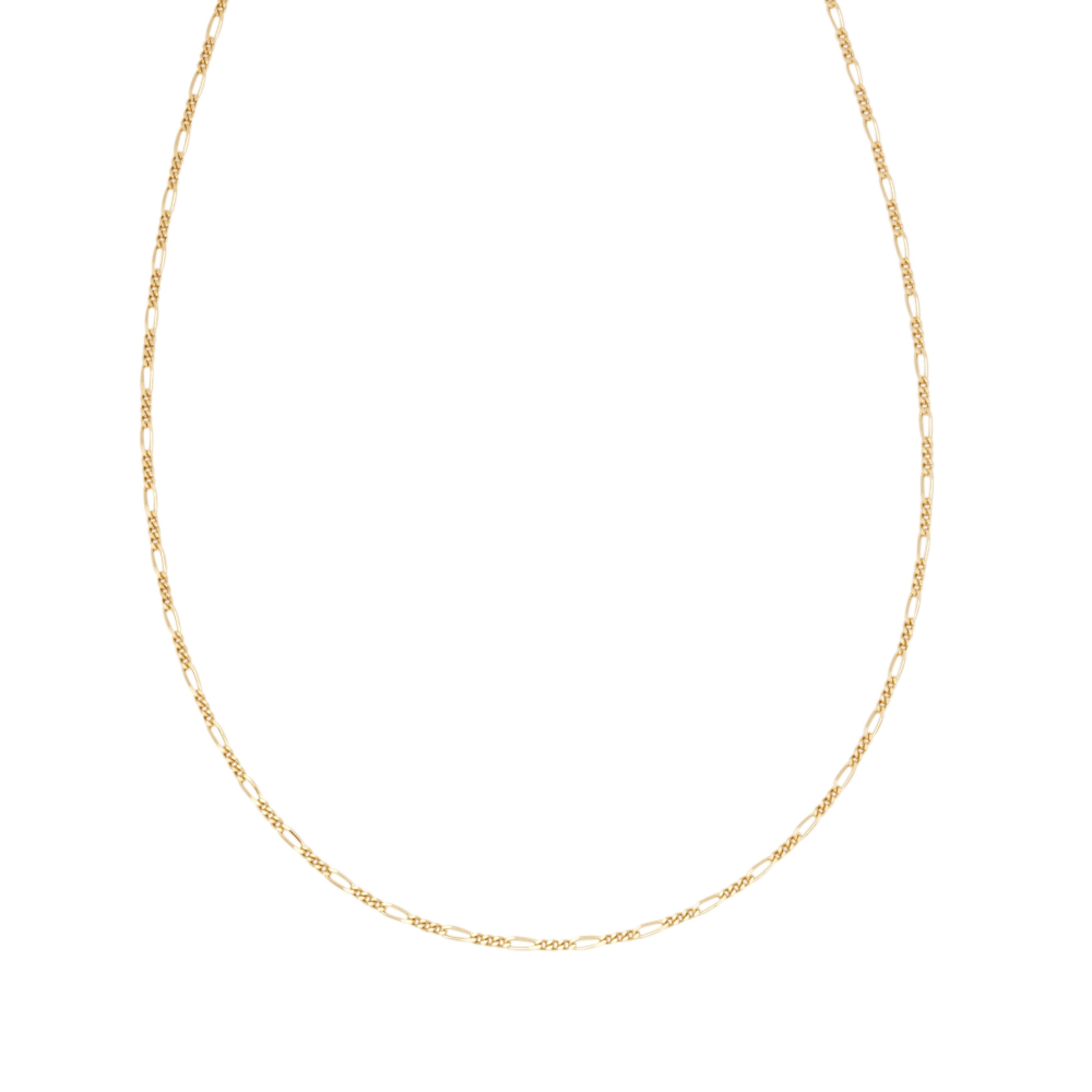 CHAINE EN PLAQUE OR MAILLE FIGARO 1,75 MM