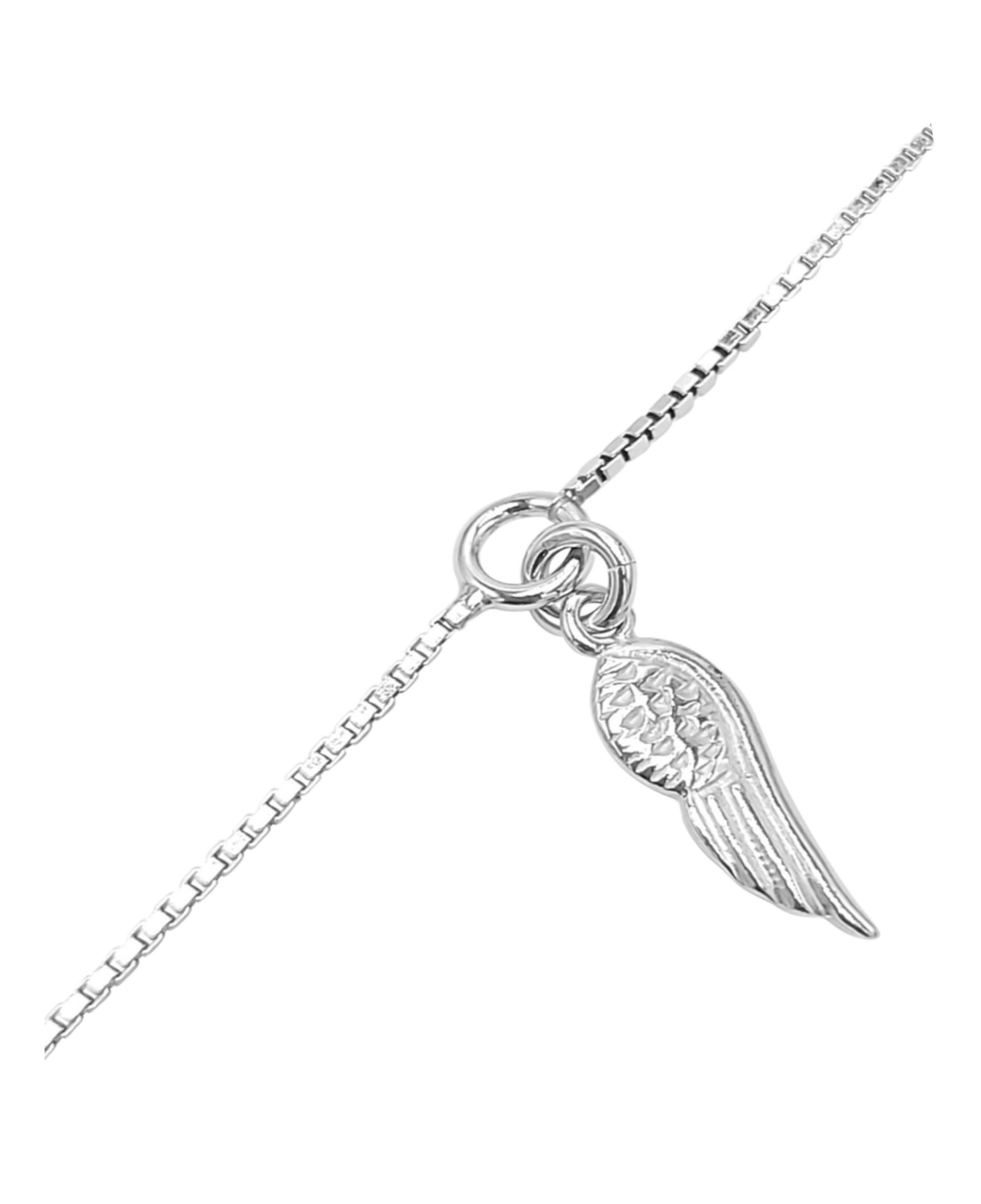Bracelet de cheville en argent massif avec aile d'ange