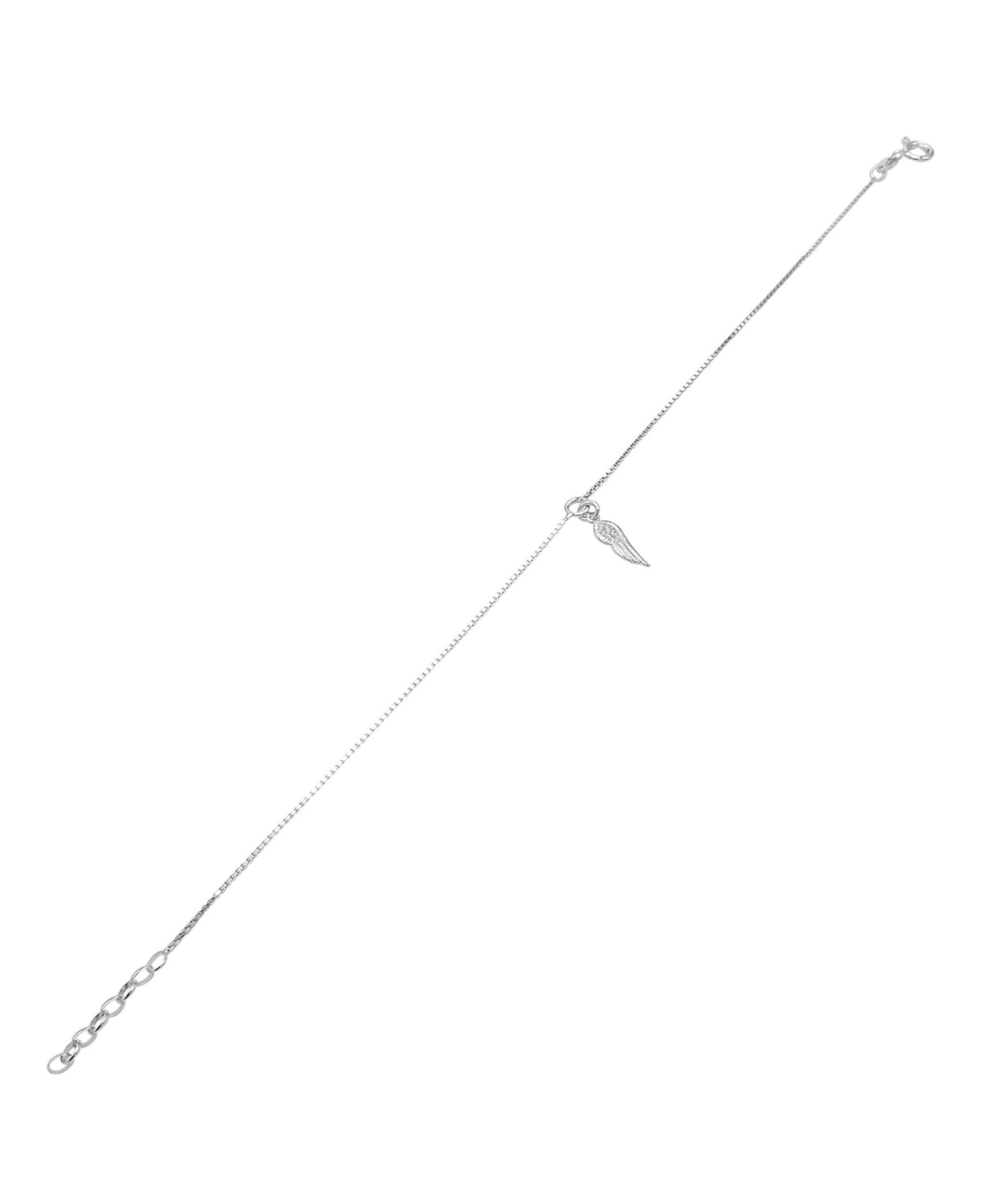 Bracelet de cheville en argent massif avec aile d'ange