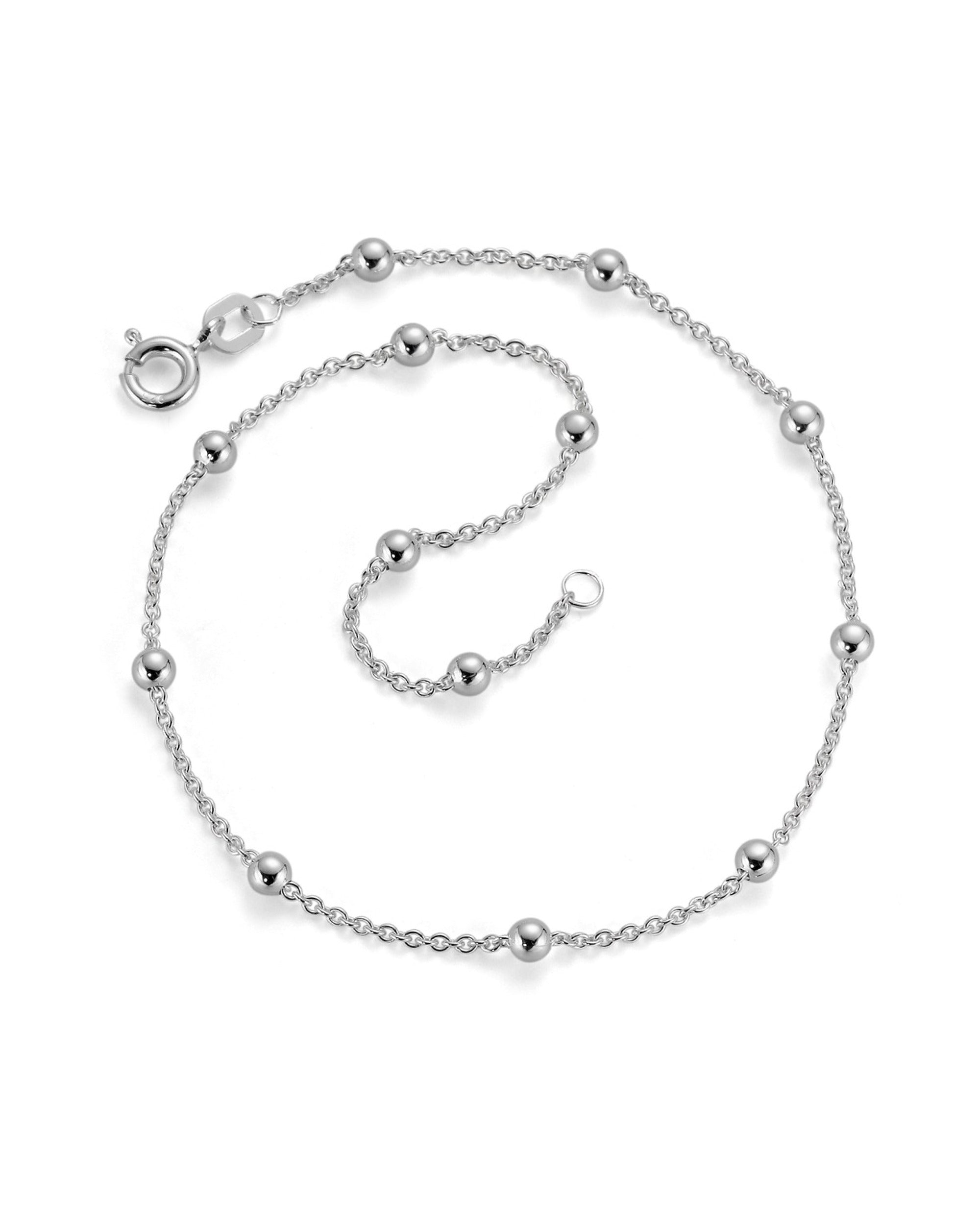 CHEVILLERE EN ARGENT MAILLE FORCAT MULTI-BILLES