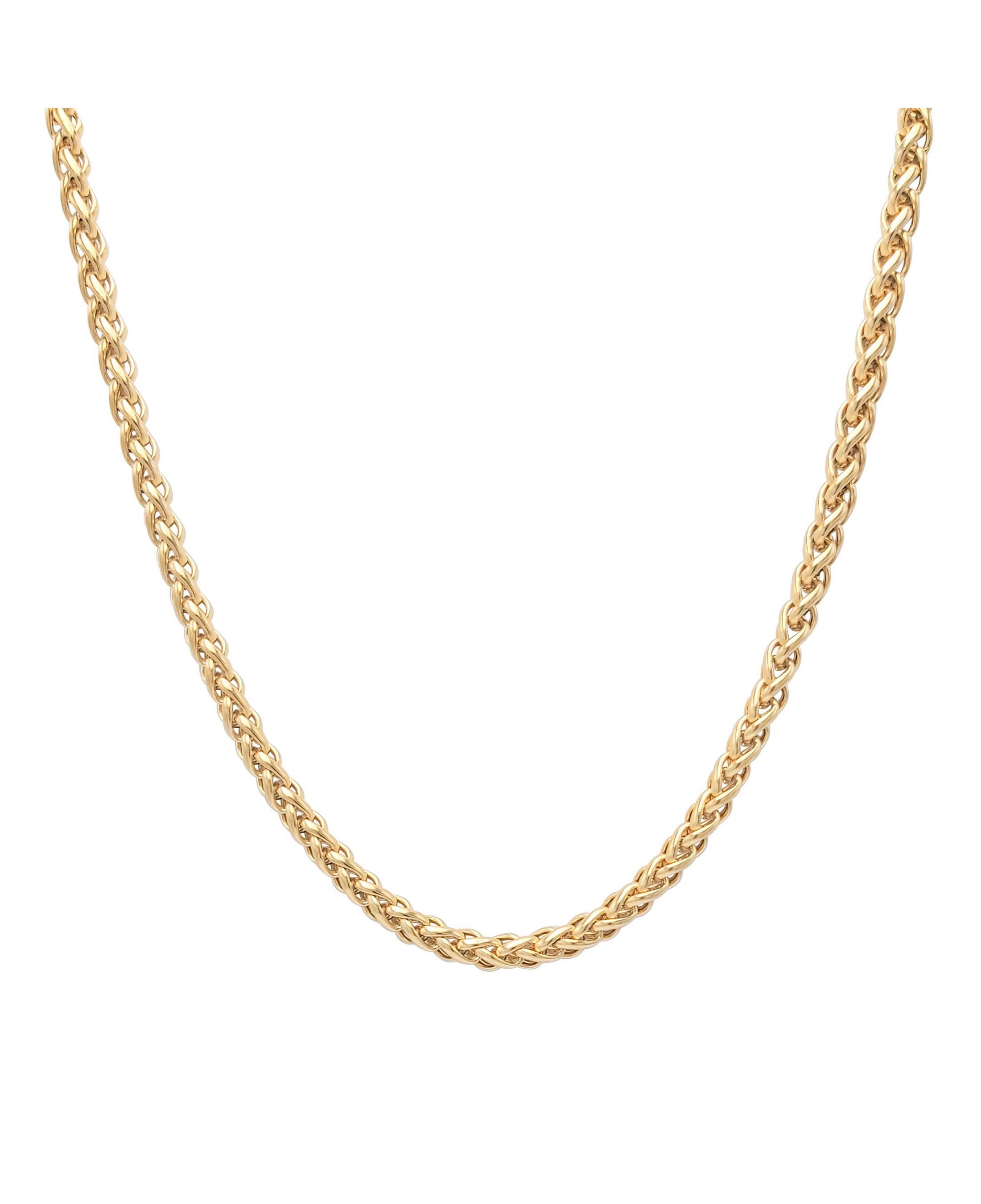 COLLIER EN ACIER DORE MAILLE PALMIER