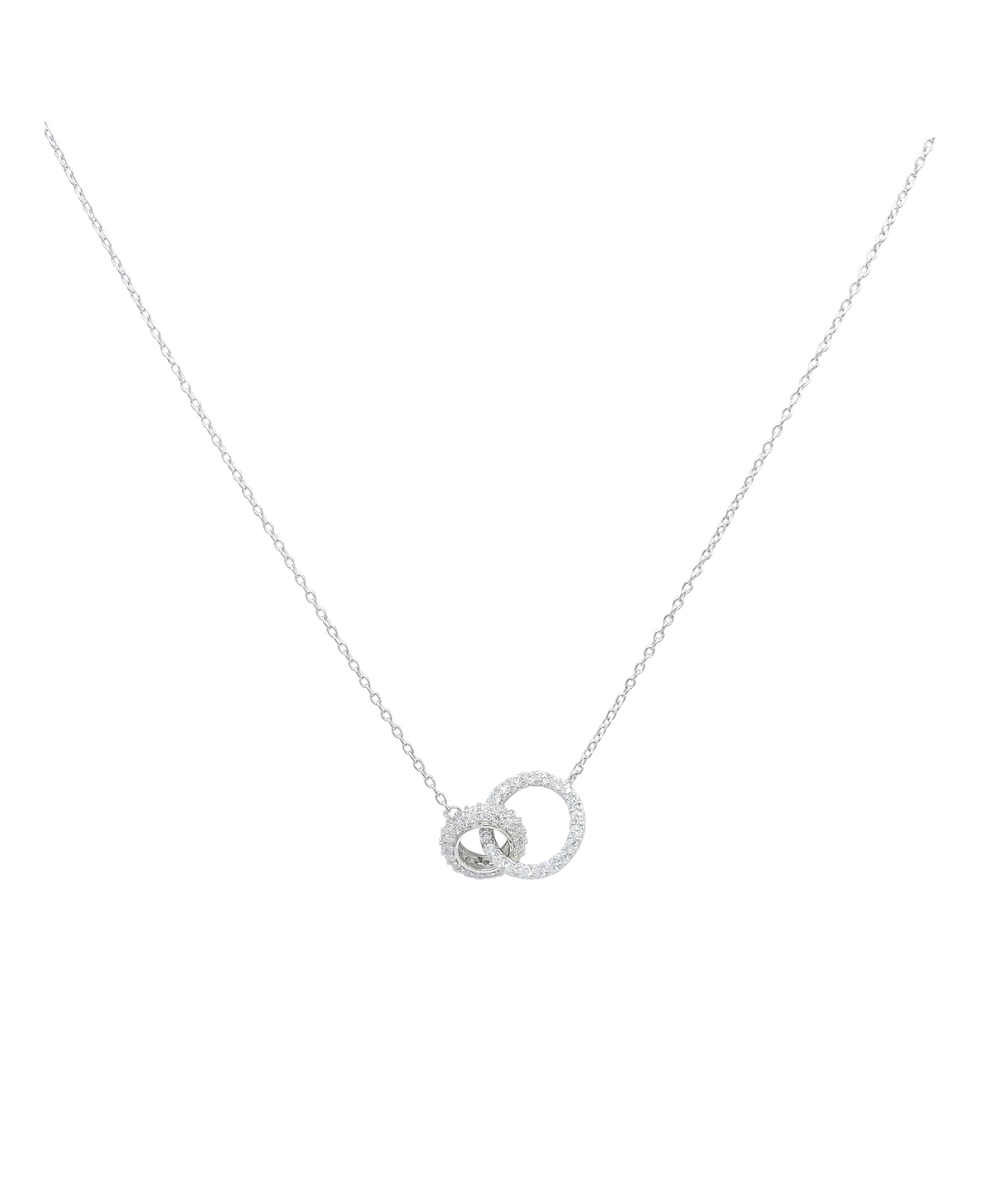 COLLIER EN ARGENT 2 CERCLES AVEC PIERRES