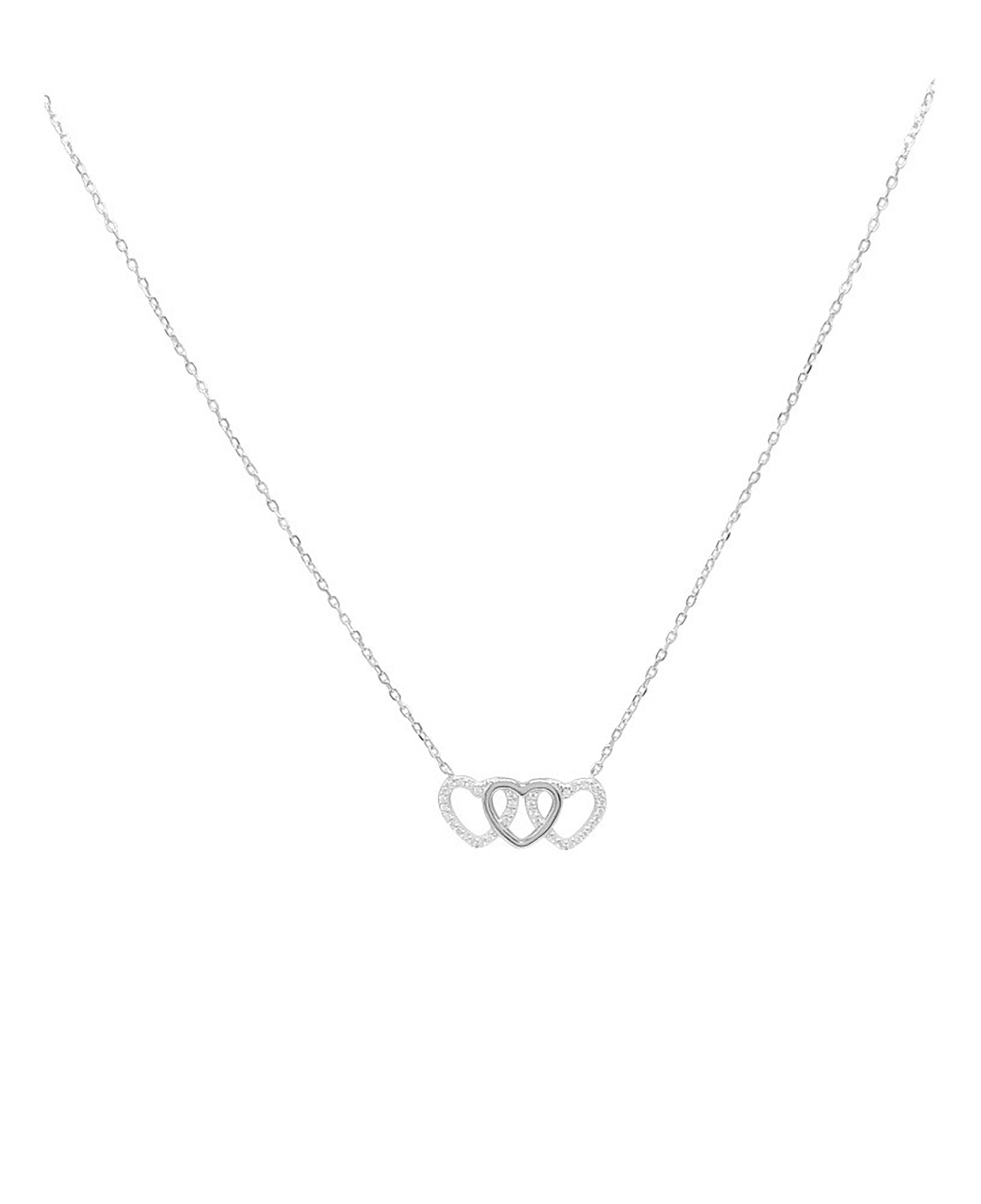 Collier pour femme en argent avec 3 cœurs