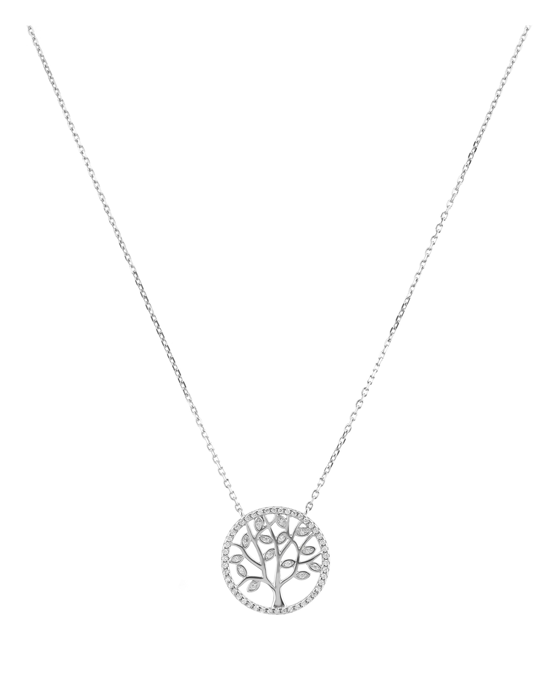 Collier en argent rhodié et oxydes de zirconium, arbre de vie