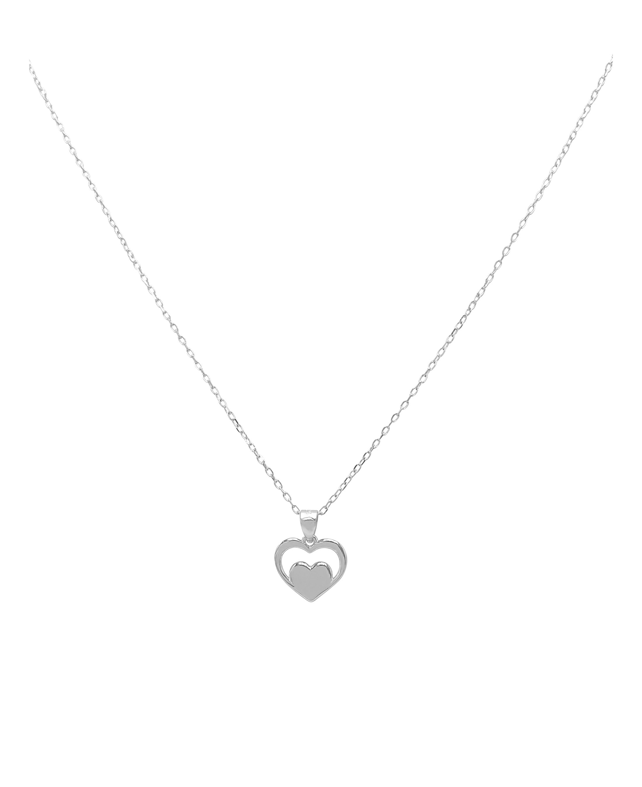 ❤ Collier en argent massif avec pendentif double coeur ❤