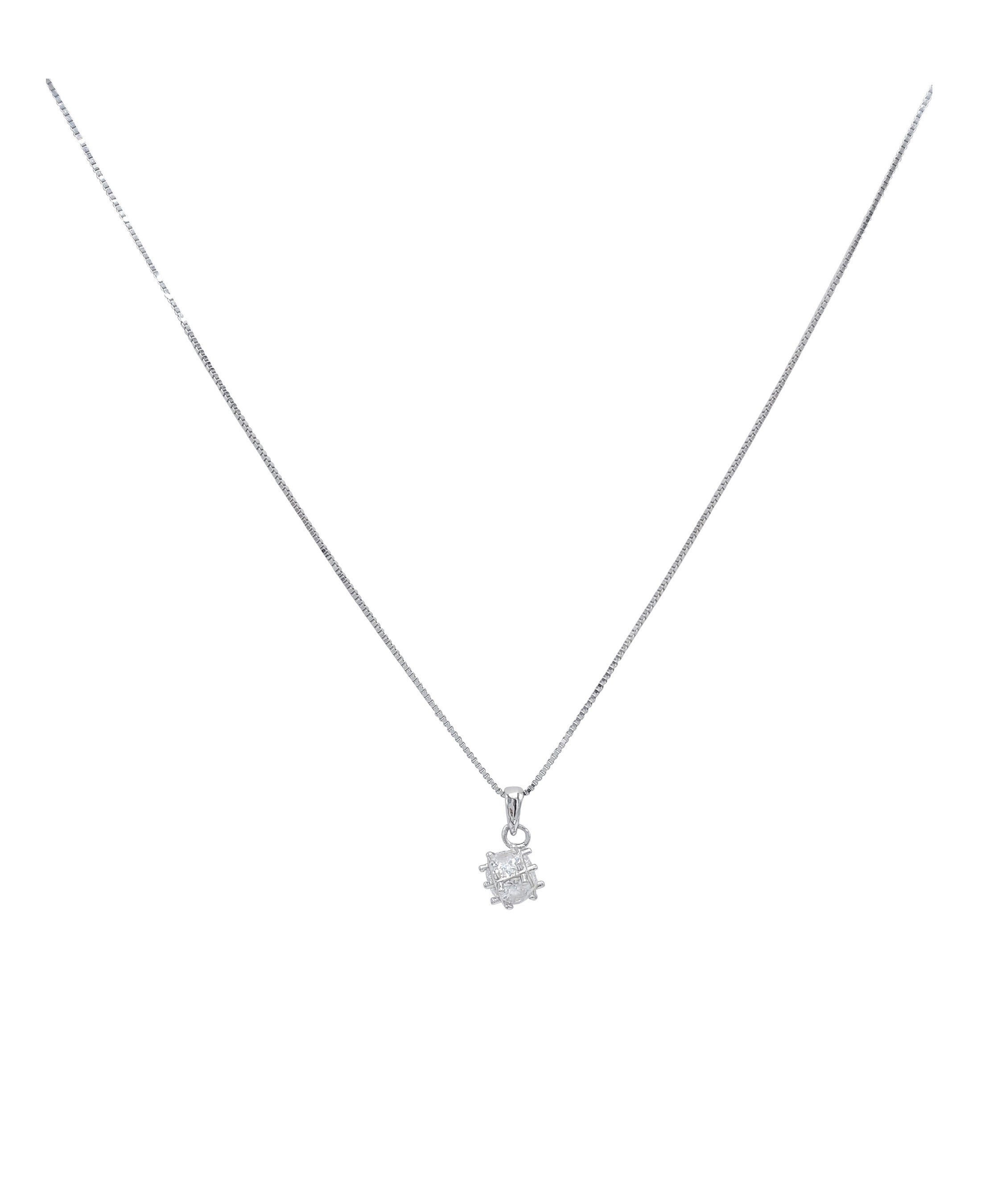 COLLIER EN ARGENT AVEC PENDENTIF CUBE