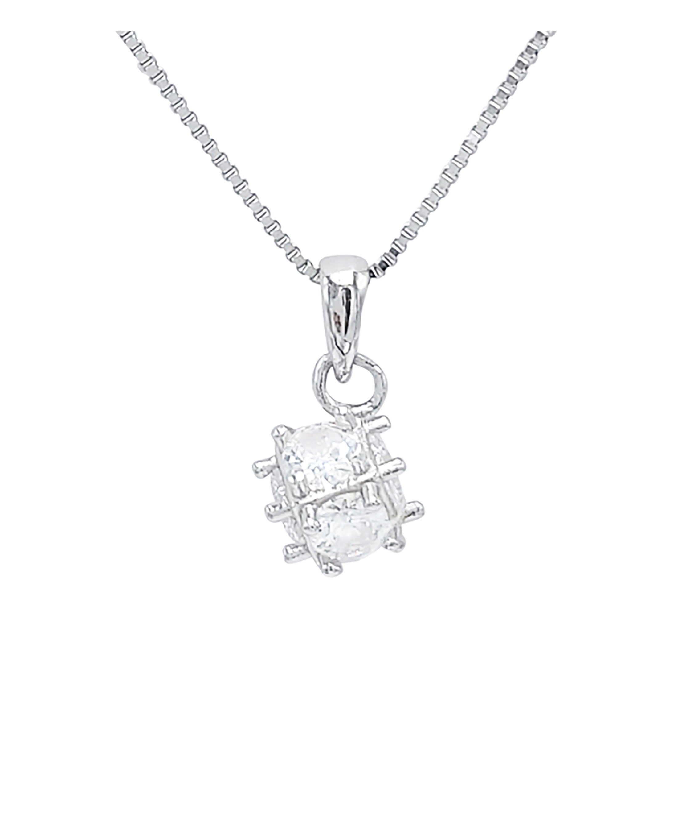 COLLIER EN ARGENT AVEC PENDENTIF CUBE