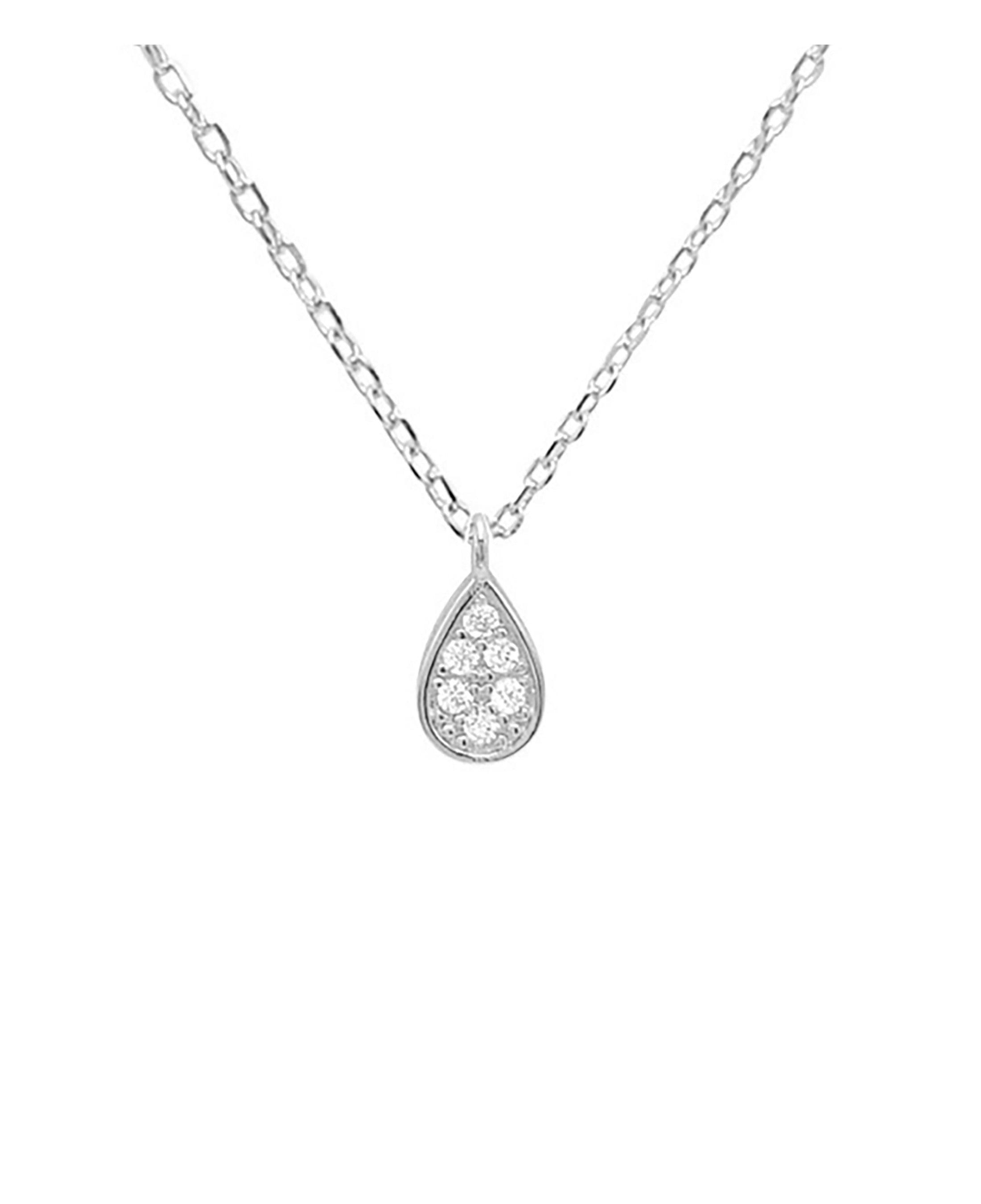 Collier en argent massif motif goutte avec pierres