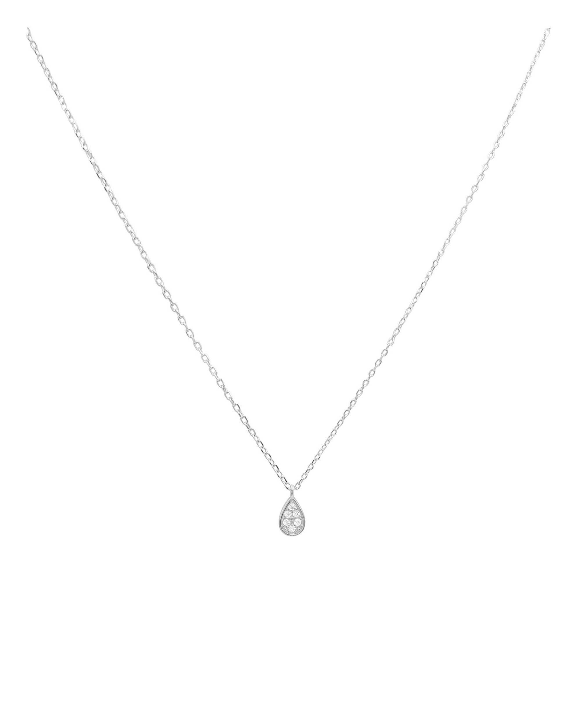 Collier en argent massif motif goutte avec pierres
