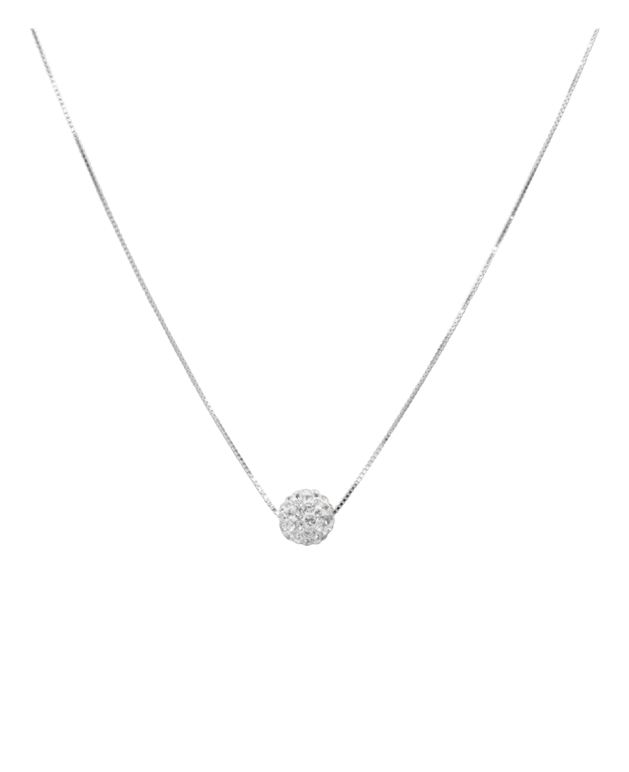 COLLIER EN ARGENT BOULE STRASS