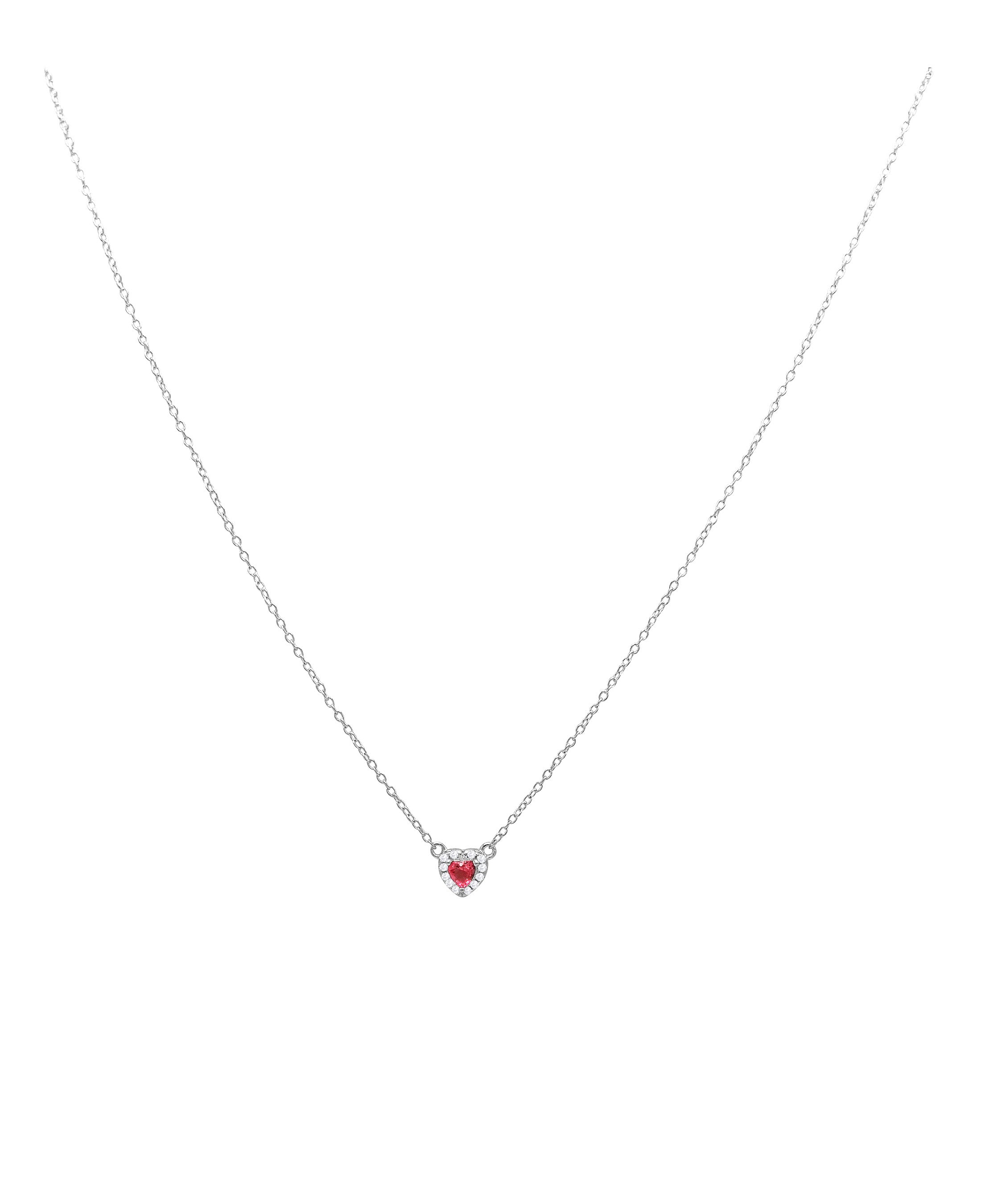 Collier en argent massif coeur rose