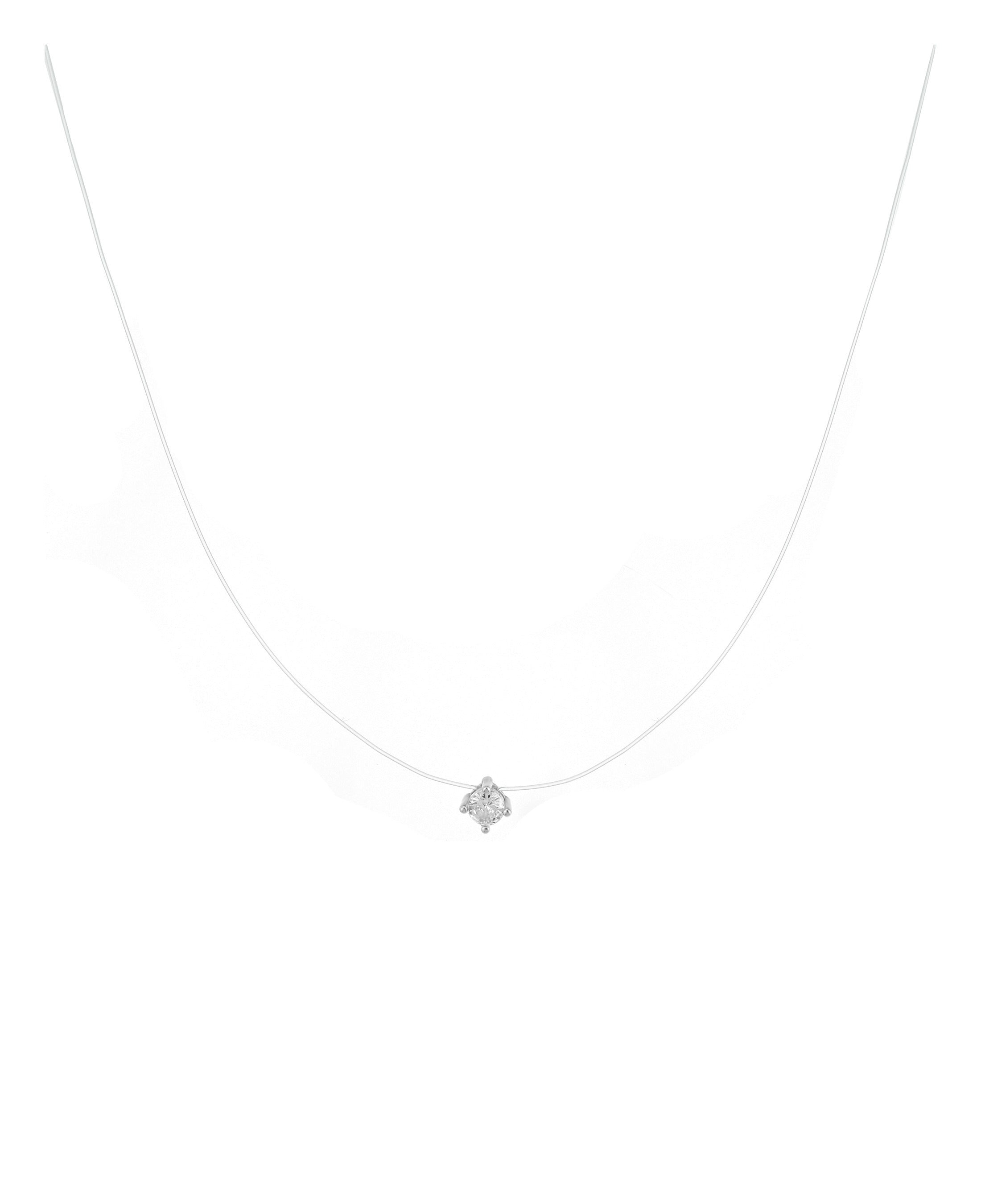 Collier fil de nylon avec pendentif argent solitaire