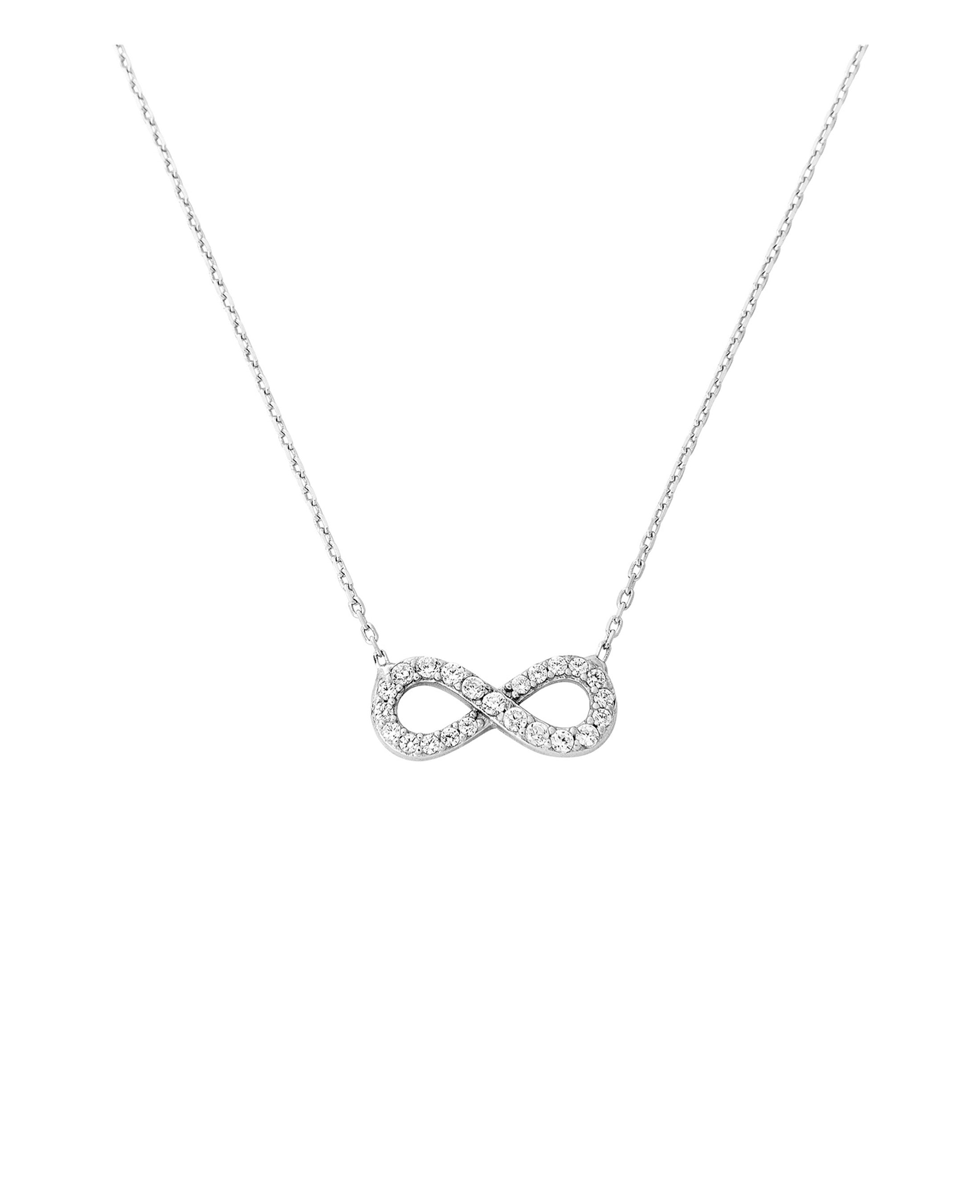 Collier Venizi en argent massif avec infini serti de pierres
