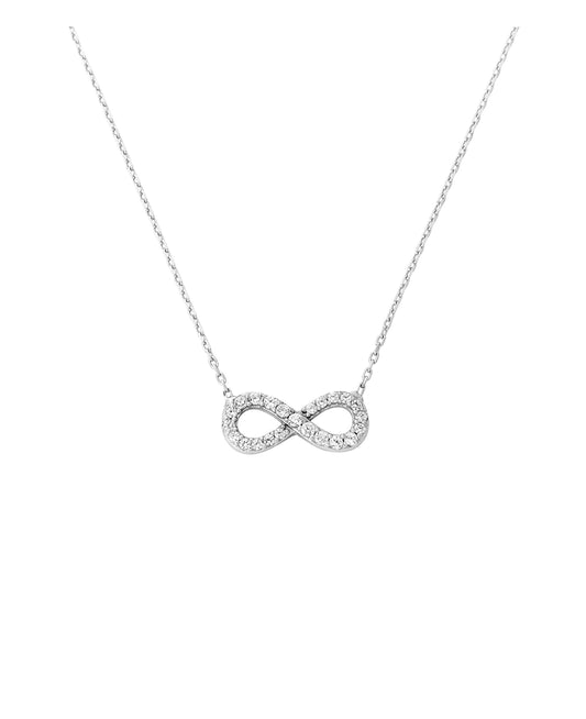 Collier Venizi en argent massif avec infini serti de pierres