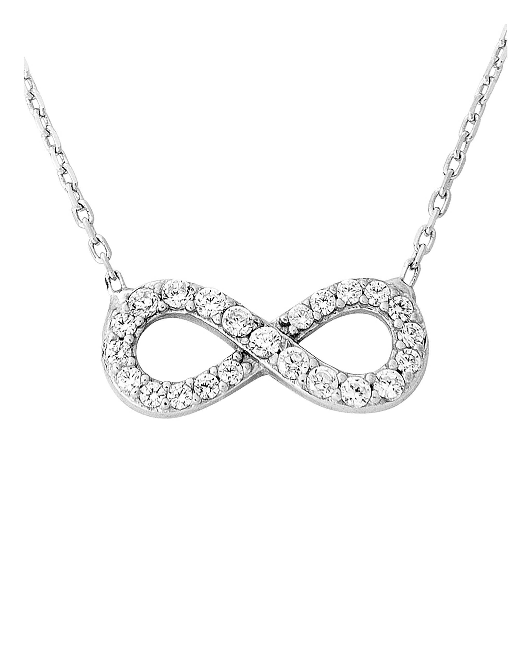 Collier Venizi en argent massif avec infini serti de pierres