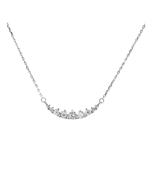 Silver necklace with stone design