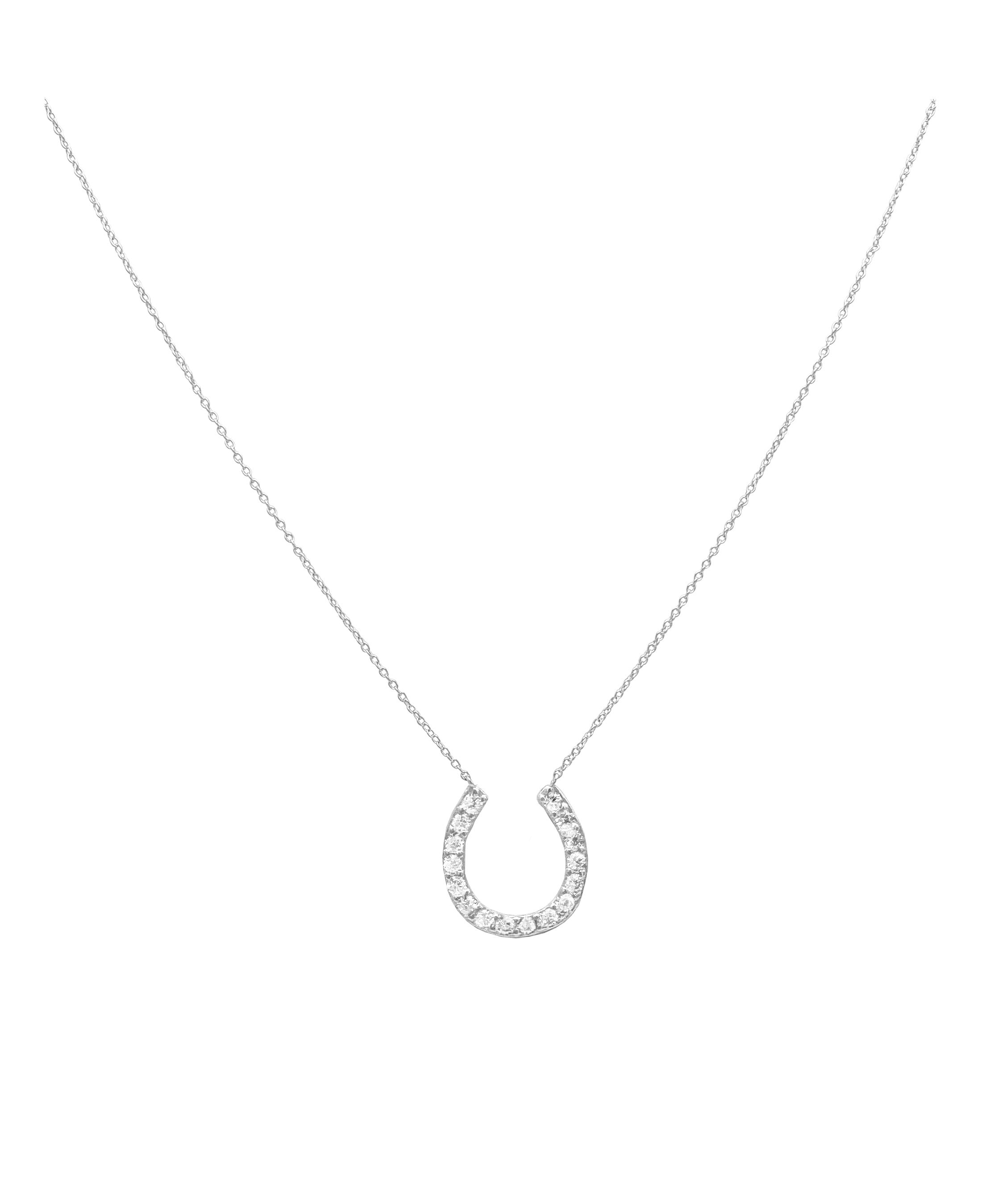 COLLIER EN ARGENT MOTIF FER A CHEVAL AVEC PIERRES