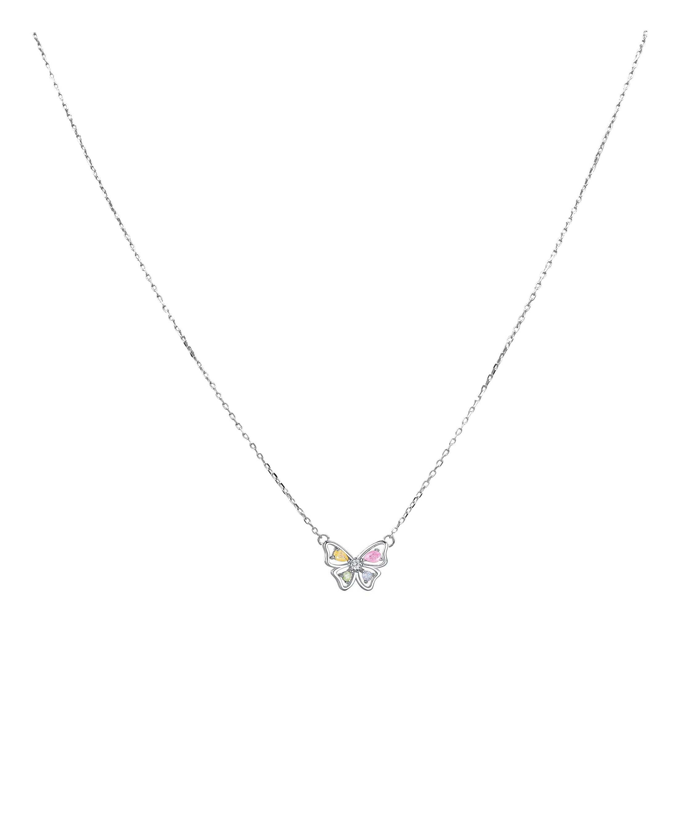 COLLIER EN ARGENT PAPILLON MULTICOLORE